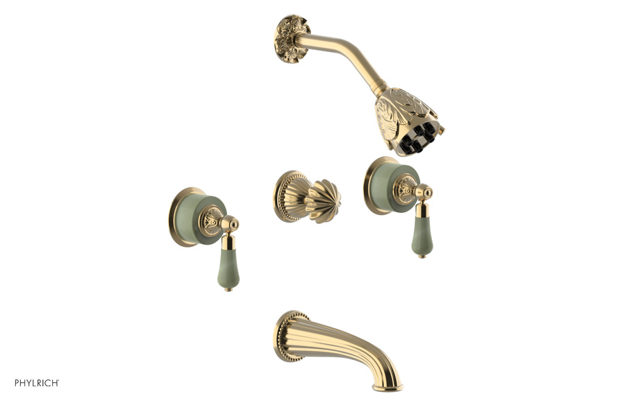 VERSAILLES Three Handle Tub and Shower Set - Green Onyx K2240