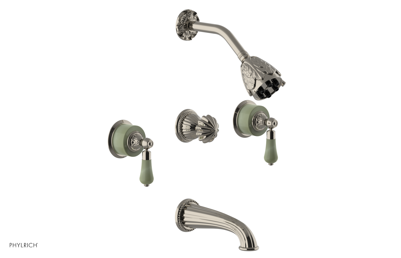 VERSAILLES Three Handle Tub and Shower Set - Green Onyx K2240