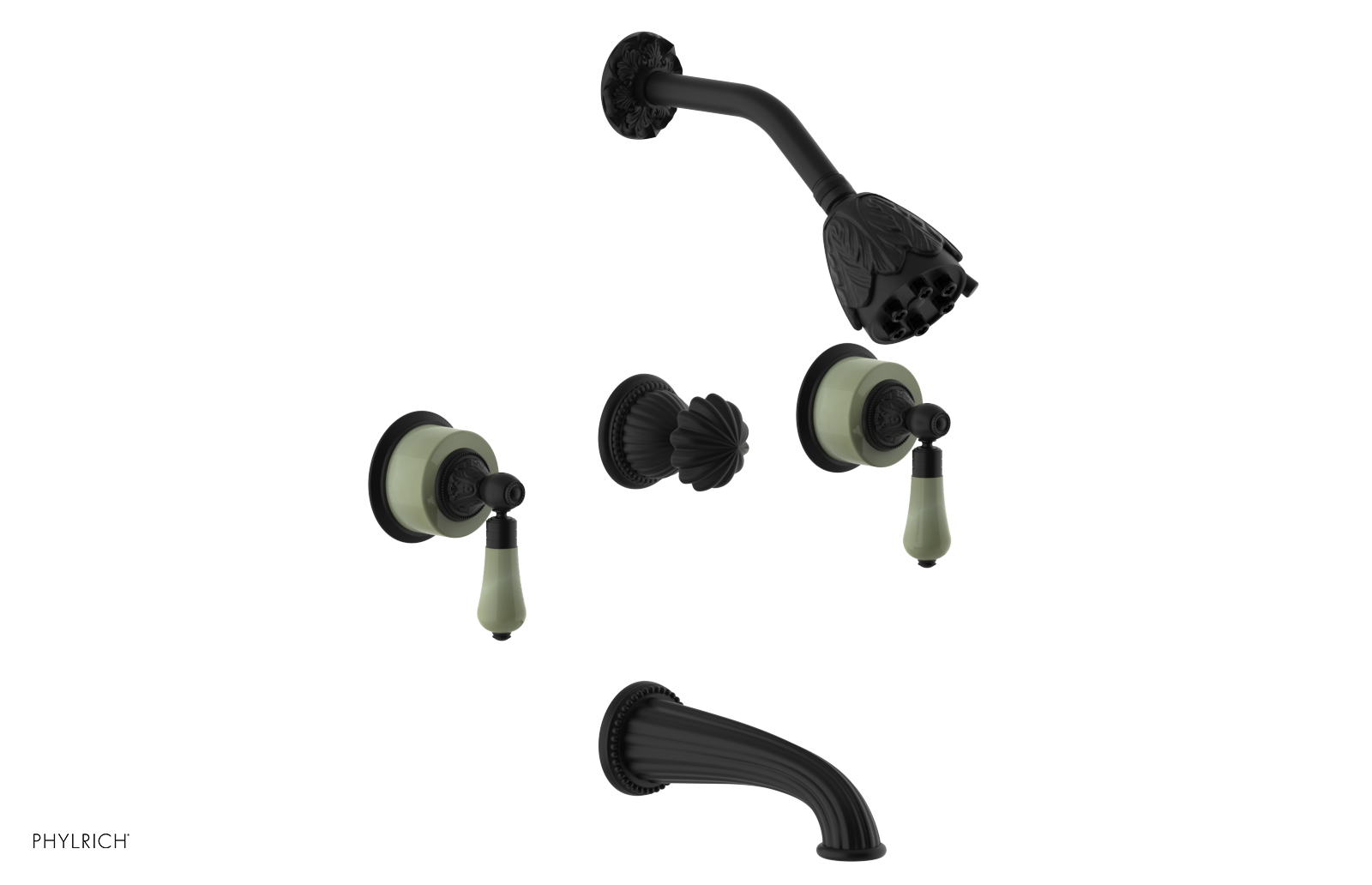 VERSAILLES Three Handle Tub and Shower Set - Green Onyx K2240