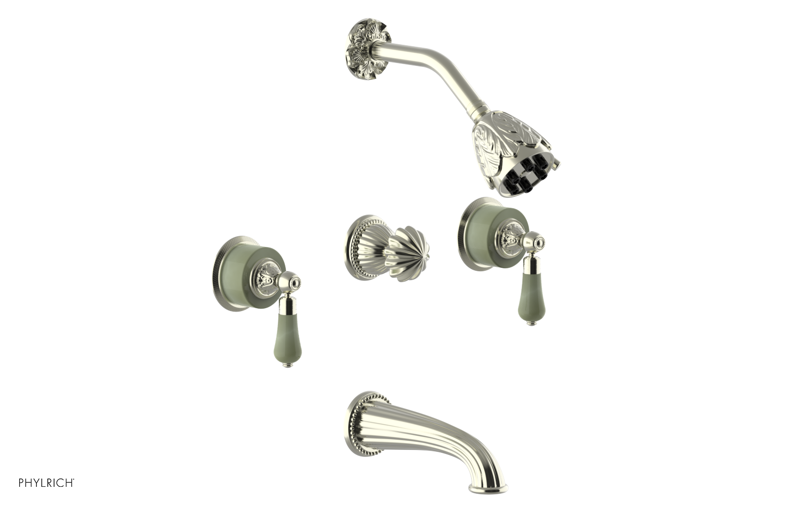 VERSAILLES Three Handle Tub and Shower Set - Green Onyx K2240