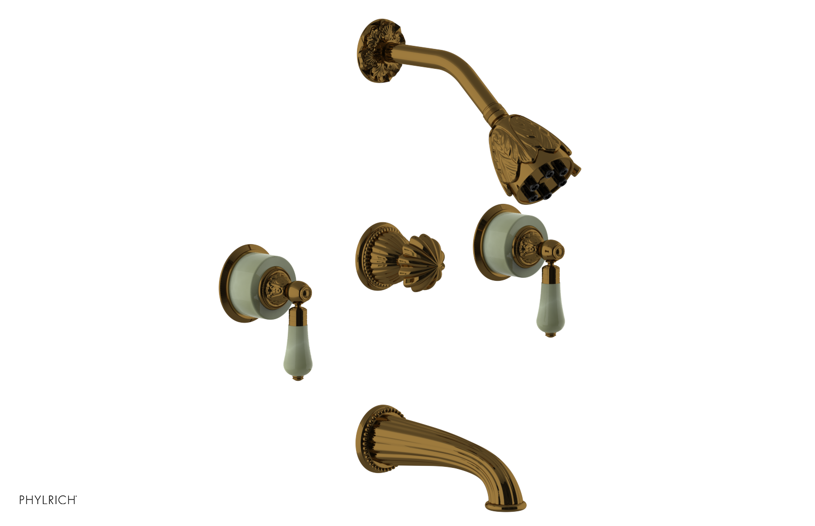VERSAILLES Three Handle Tub and Shower Set - Green Onyx K2240