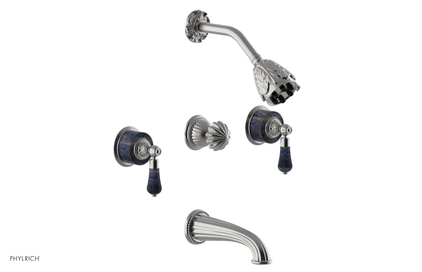 VERSAILLES Three Handle Tub and Shower Set - Bleu Sodalite K2242