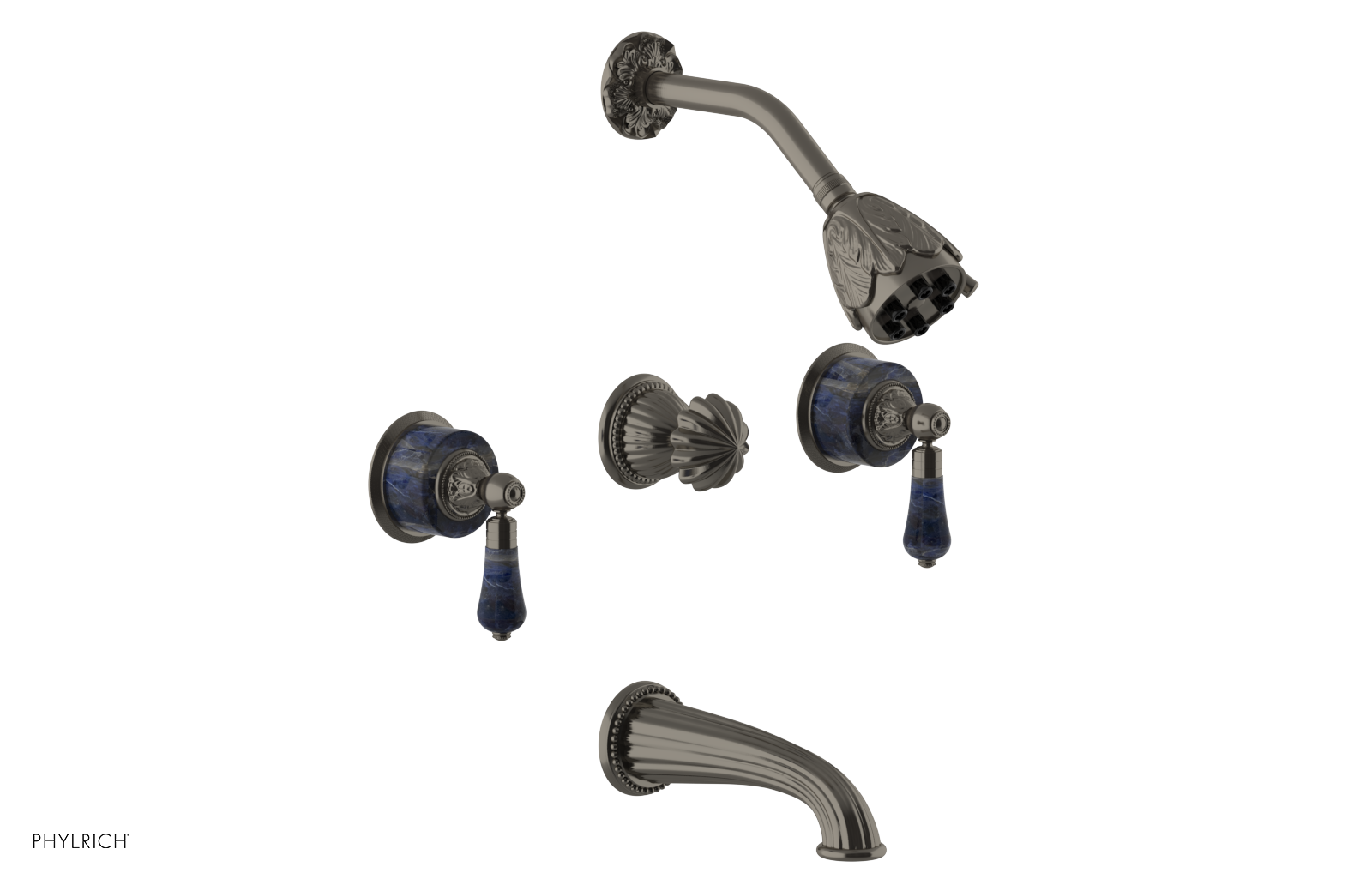 VERSAILLES Three Handle Tub and Shower Set - Bleu Sodalite K2242