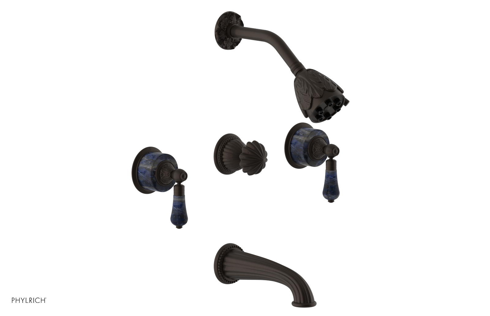 VERSAILLES Three Handle Tub and Shower Set - Bleu Sodalite K2242