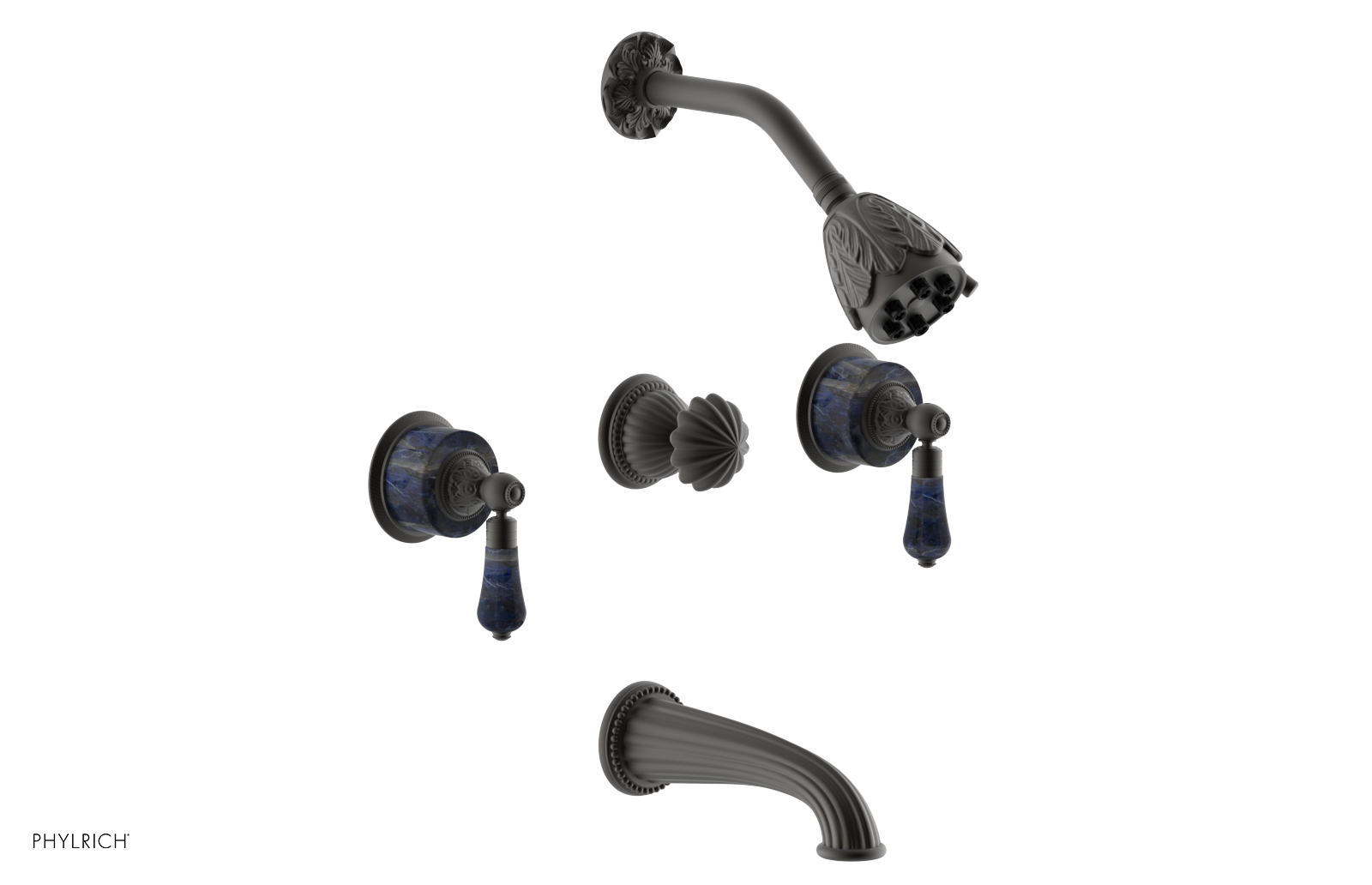 VERSAILLES Three Handle Tub and Shower Set - Bleu Sodalite K2242