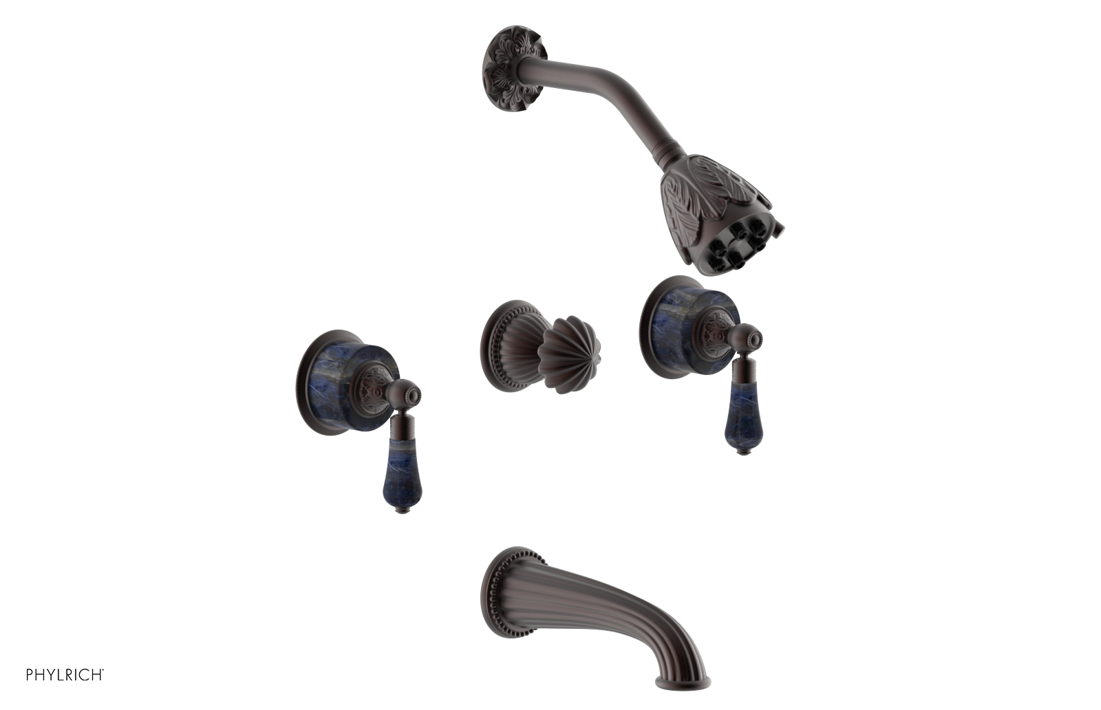 VERSAILLES Three Handle Tub and Shower Set - Bleu Sodalite K2242
