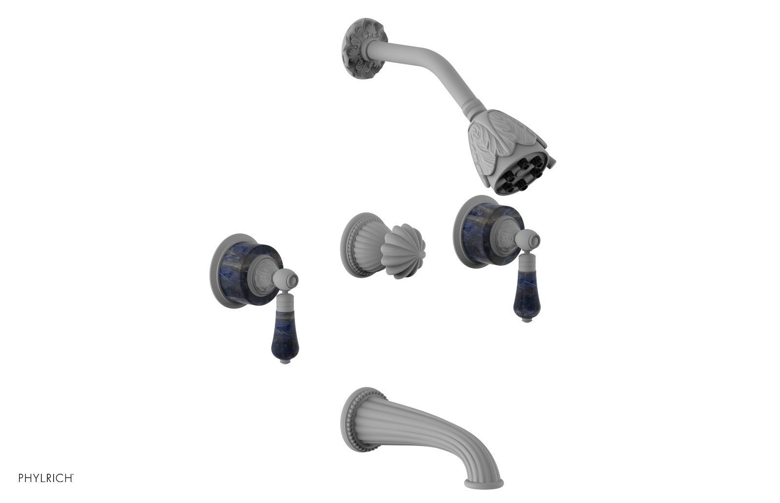 VERSAILLES Three Handle Tub and Shower Set - Bleu Sodalite K2242