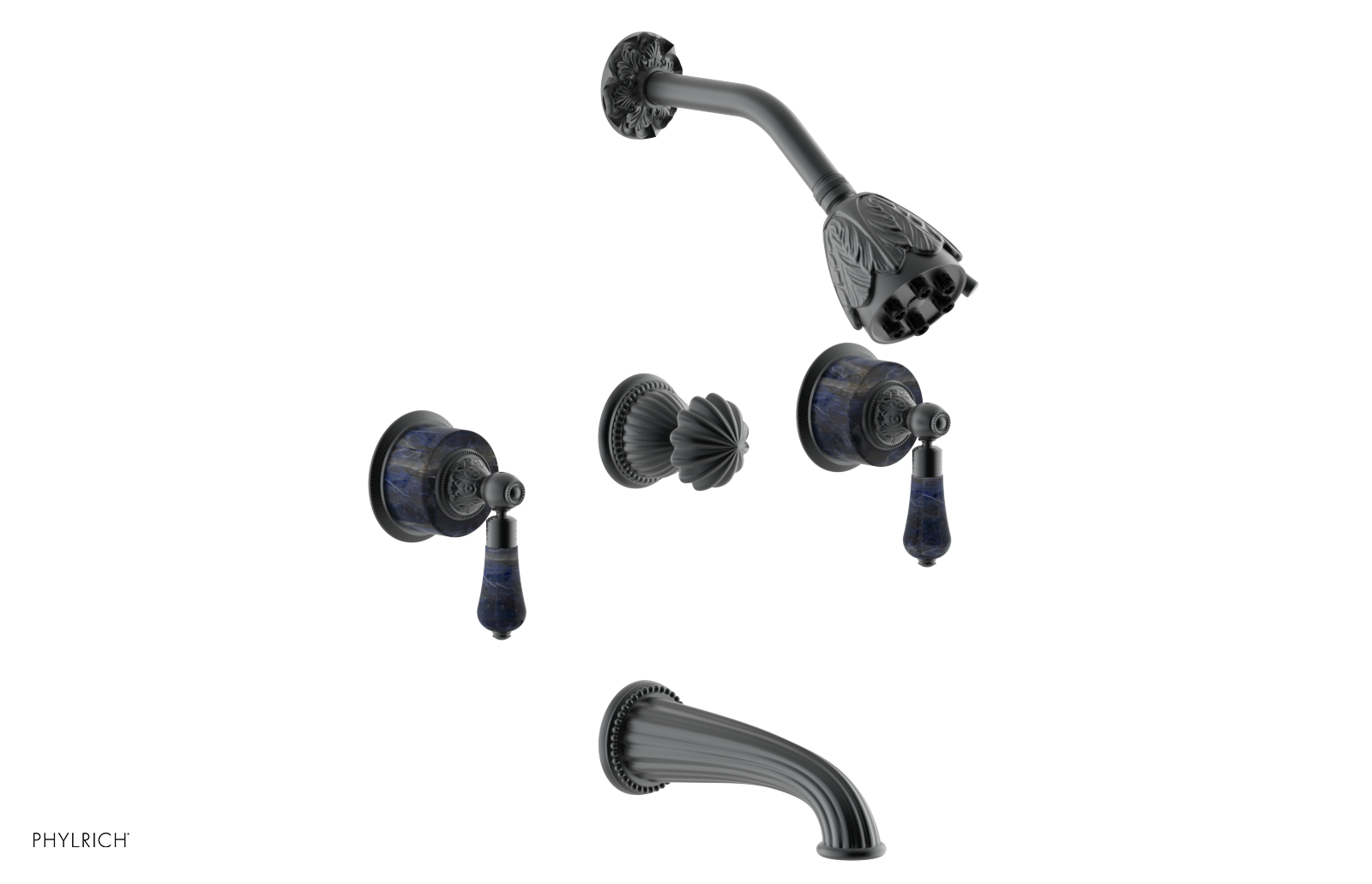 VERSAILLES Three Handle Tub and Shower Set - Bleu Sodalite K2242