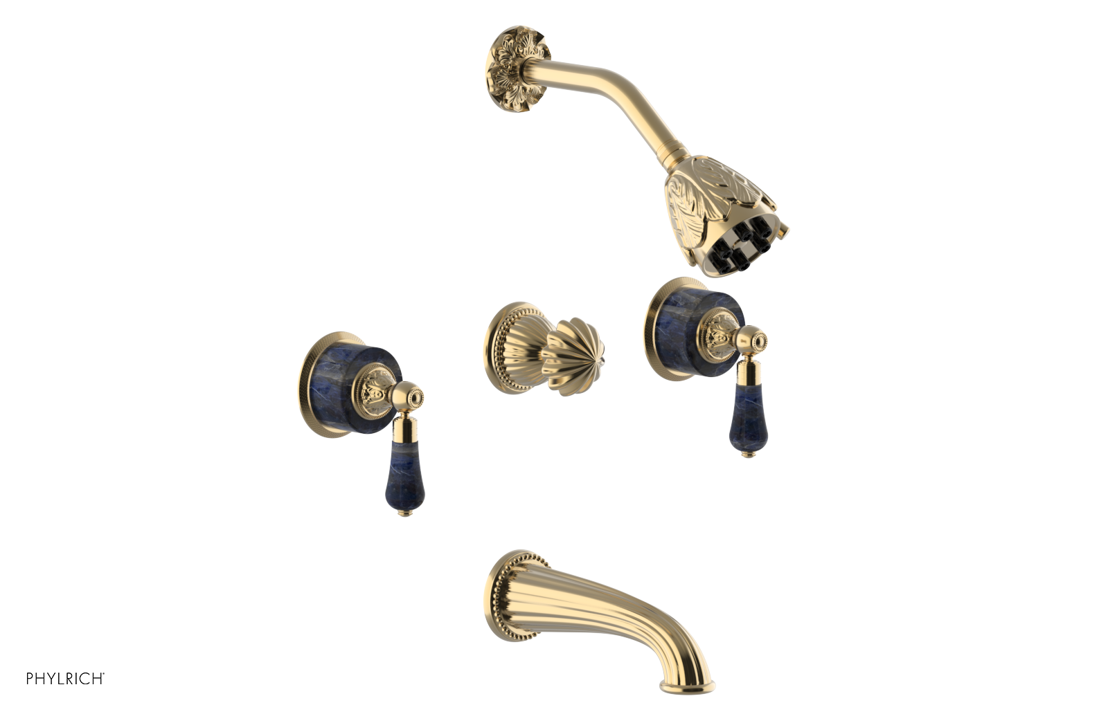 VERSAILLES Three Handle Tub and Shower Set - Bleu Sodalite K2242