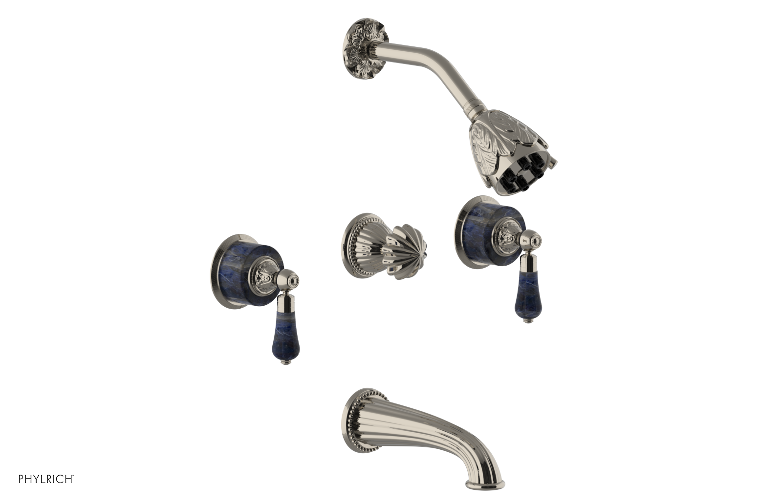 VERSAILLES Three Handle Tub and Shower Set - Bleu Sodalite K2242
