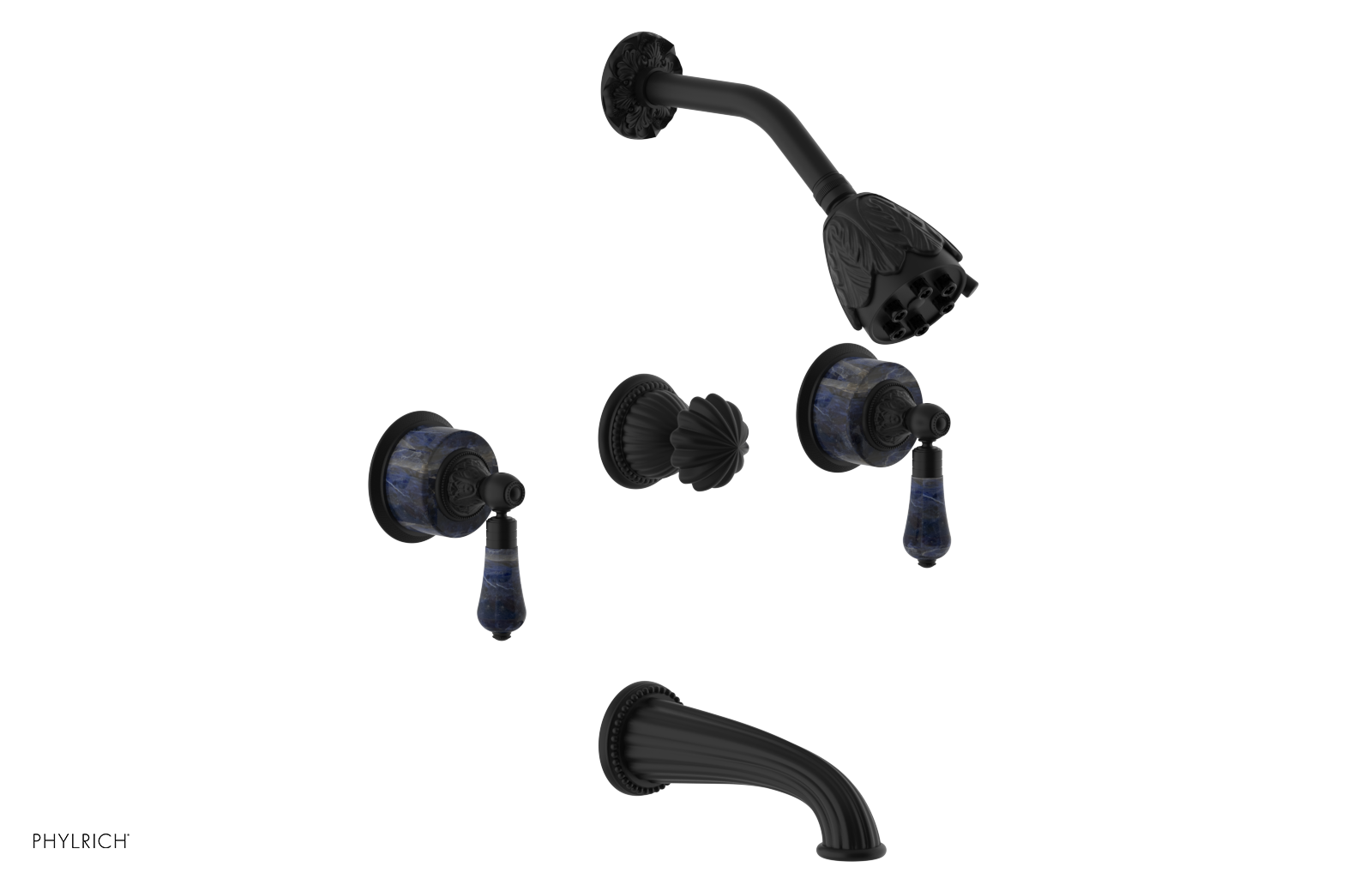 VERSAILLES Three Handle Tub and Shower Set - Bleu Sodalite K2242