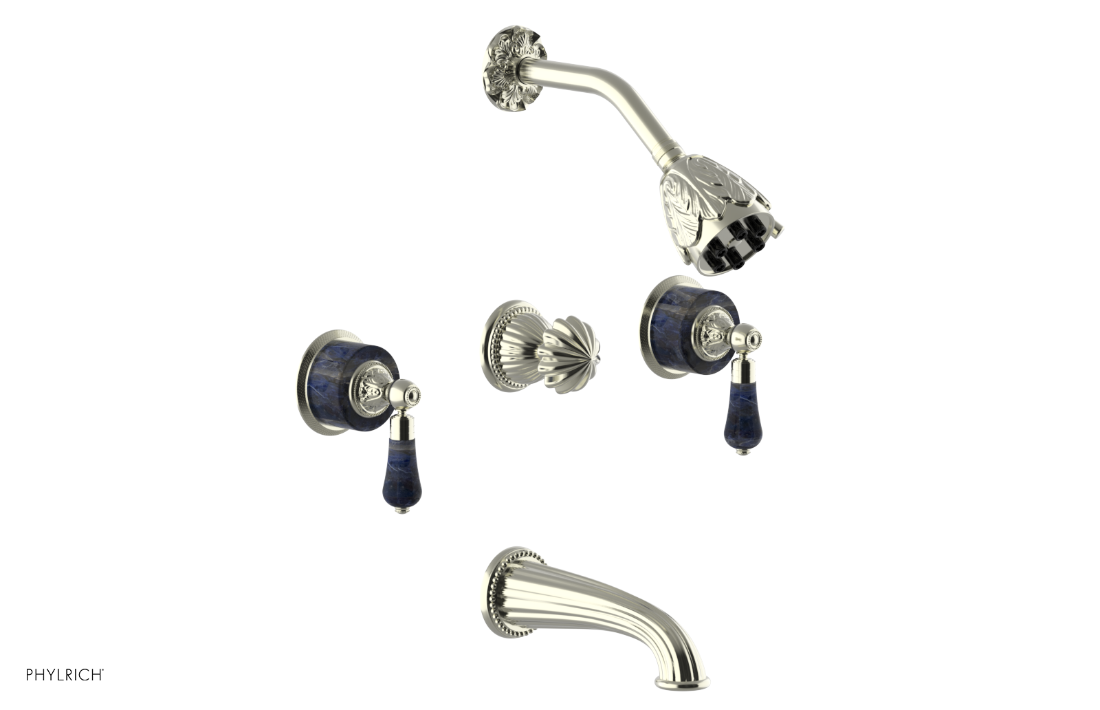 VERSAILLES Three Handle Tub and Shower Set - Bleu Sodalite K2242
