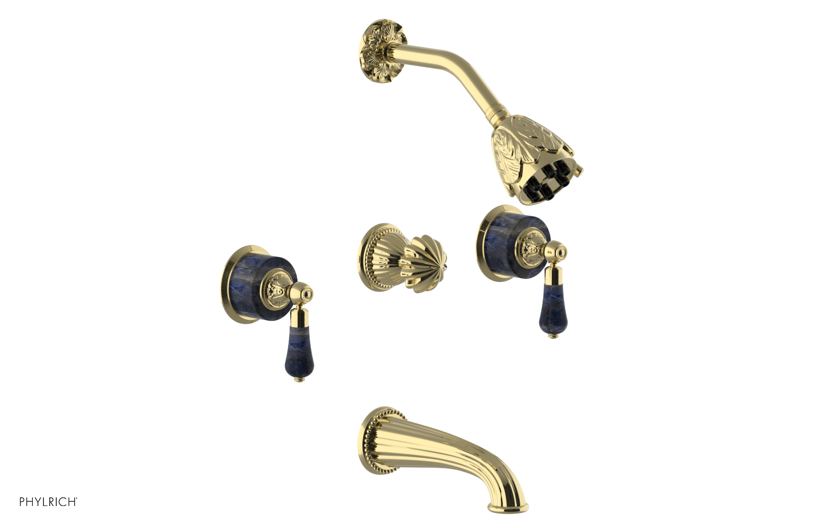 VERSAILLES Three Handle Tub and Shower Set - Bleu Sodalite K2242