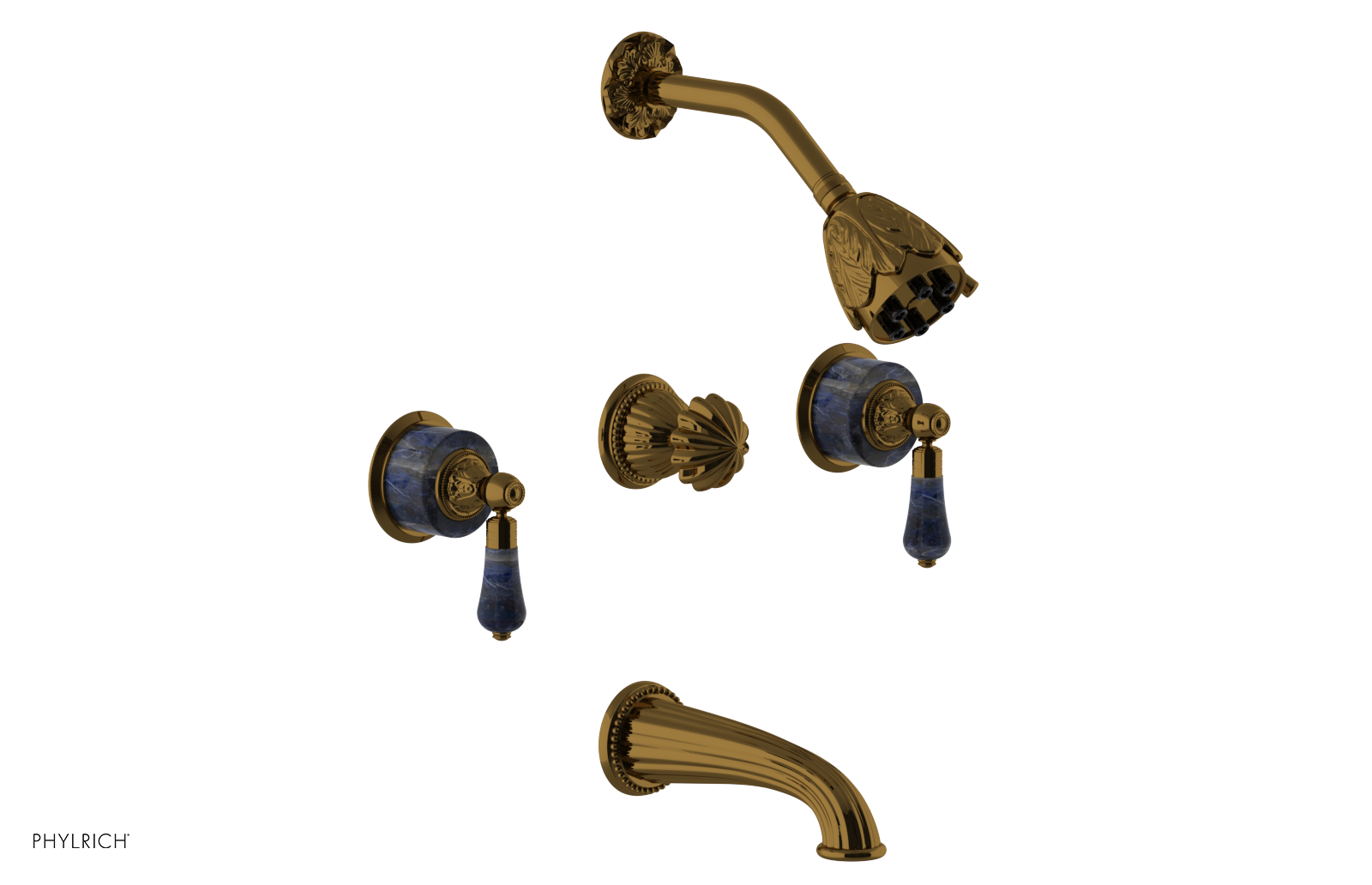 VERSAILLES Three Handle Tub and Shower Set - Bleu Sodalite K2242