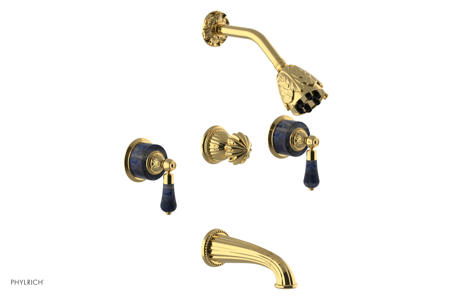 VERSAILLES Three Handle Tub and Shower Set - Bleu Sodalite K2242