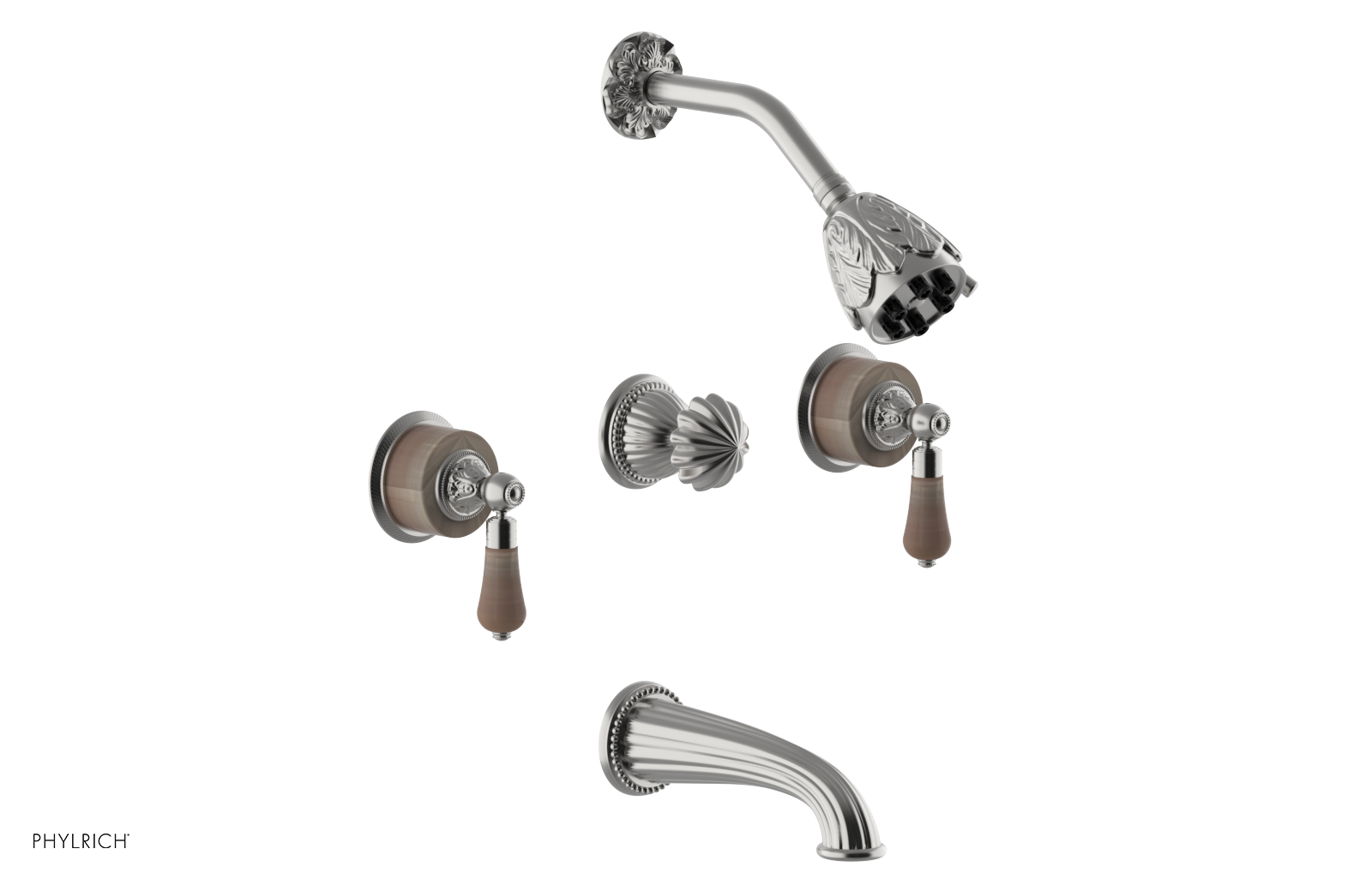 VERSAILLES Three Handle Tub and Shower Set - Pink Onyx K2243