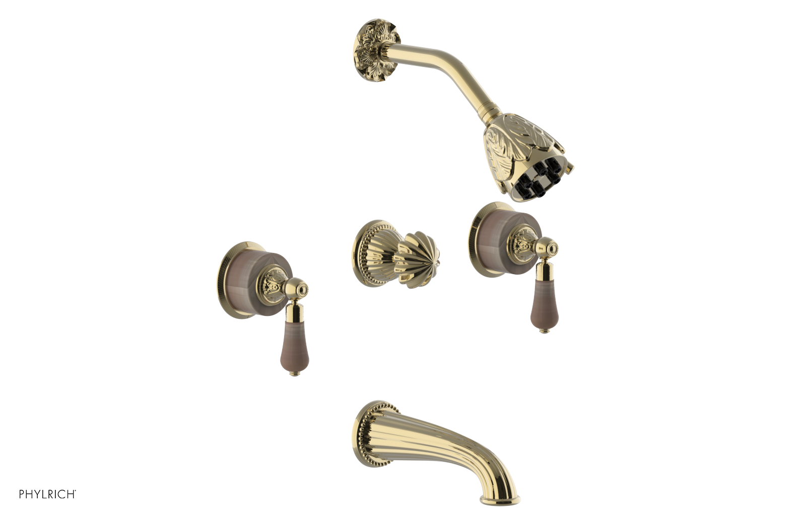 VERSAILLES Three Handle Tub and Shower Set - Pink Onyx K2243