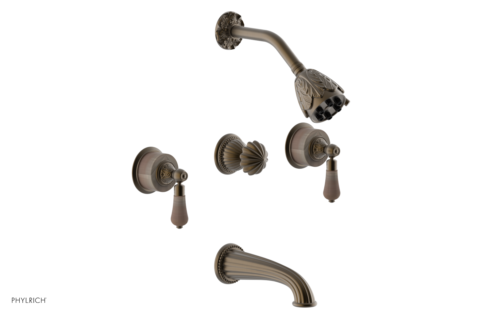 VERSAILLES Three Handle Tub and Shower Set - Pink Onyx K2243