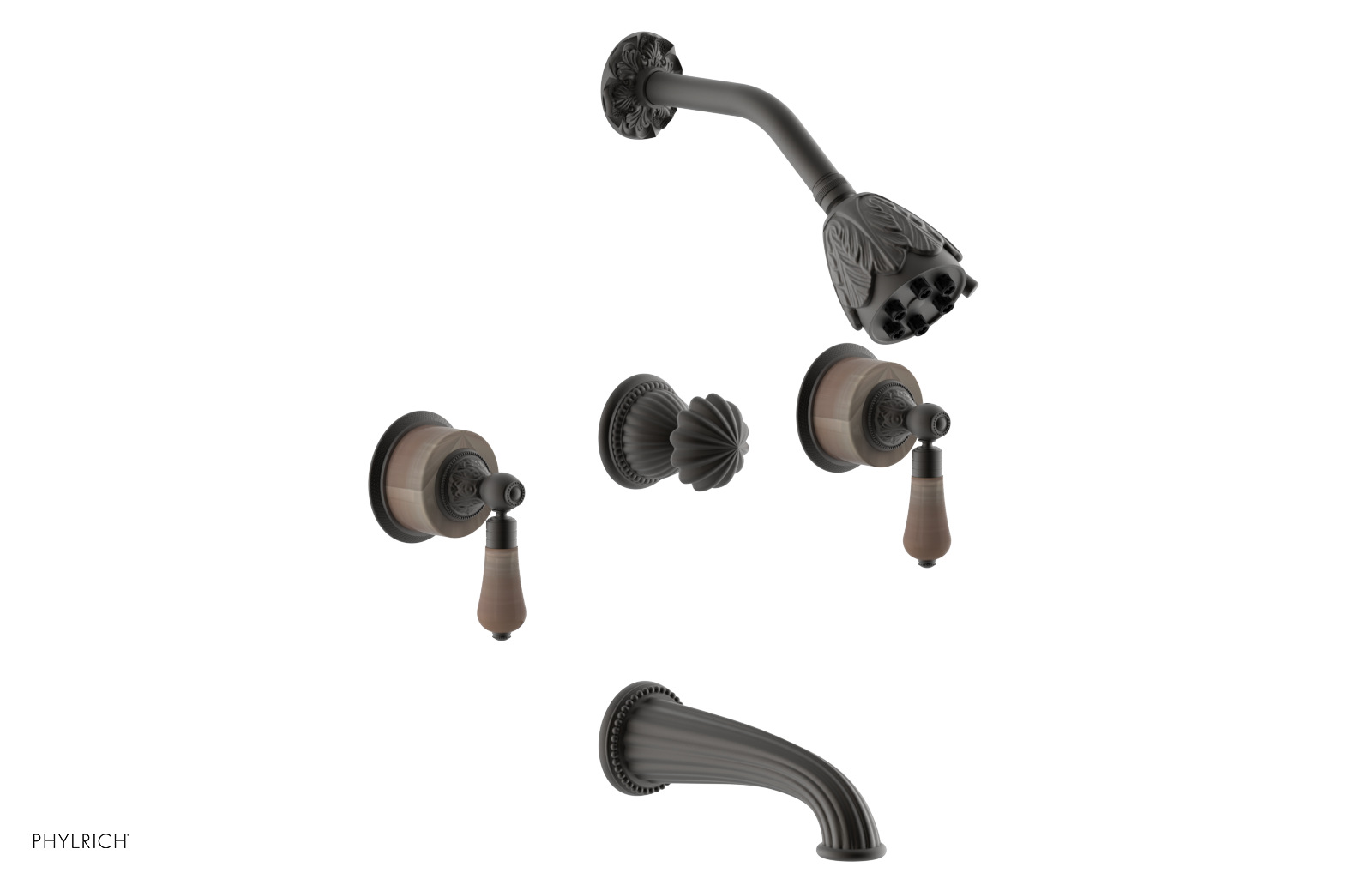 VERSAILLES Three Handle Tub and Shower Set - Pink Onyx K2243
