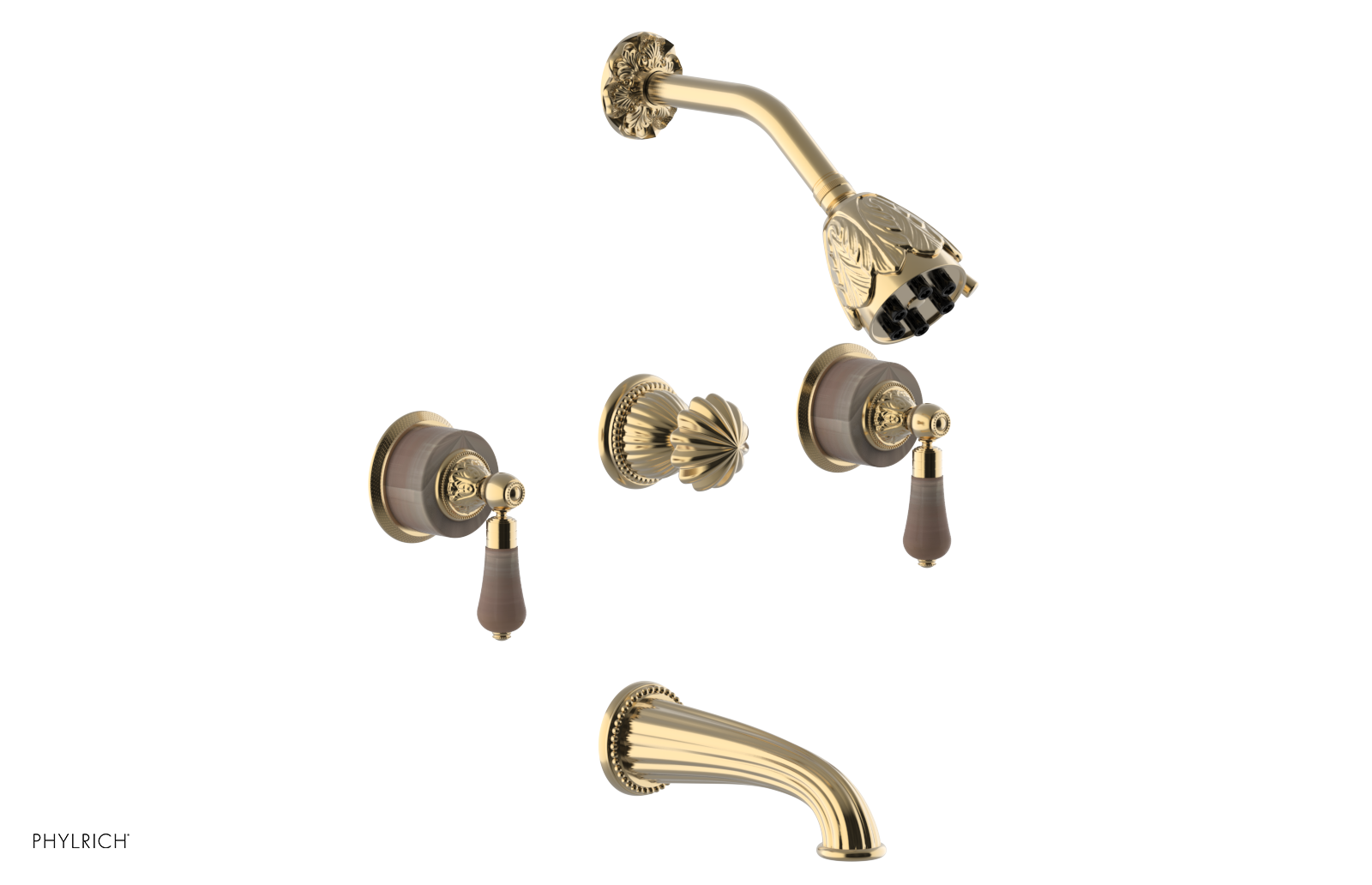 VERSAILLES Three Handle Tub and Shower Set - Pink Onyx K2243