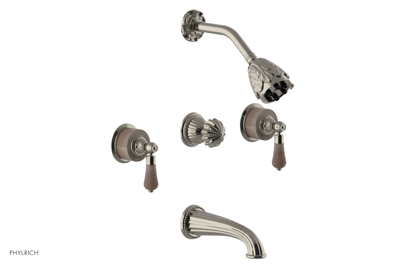 VERSAILLES Three Handle Tub and Shower Set - Pink Onyx K2243