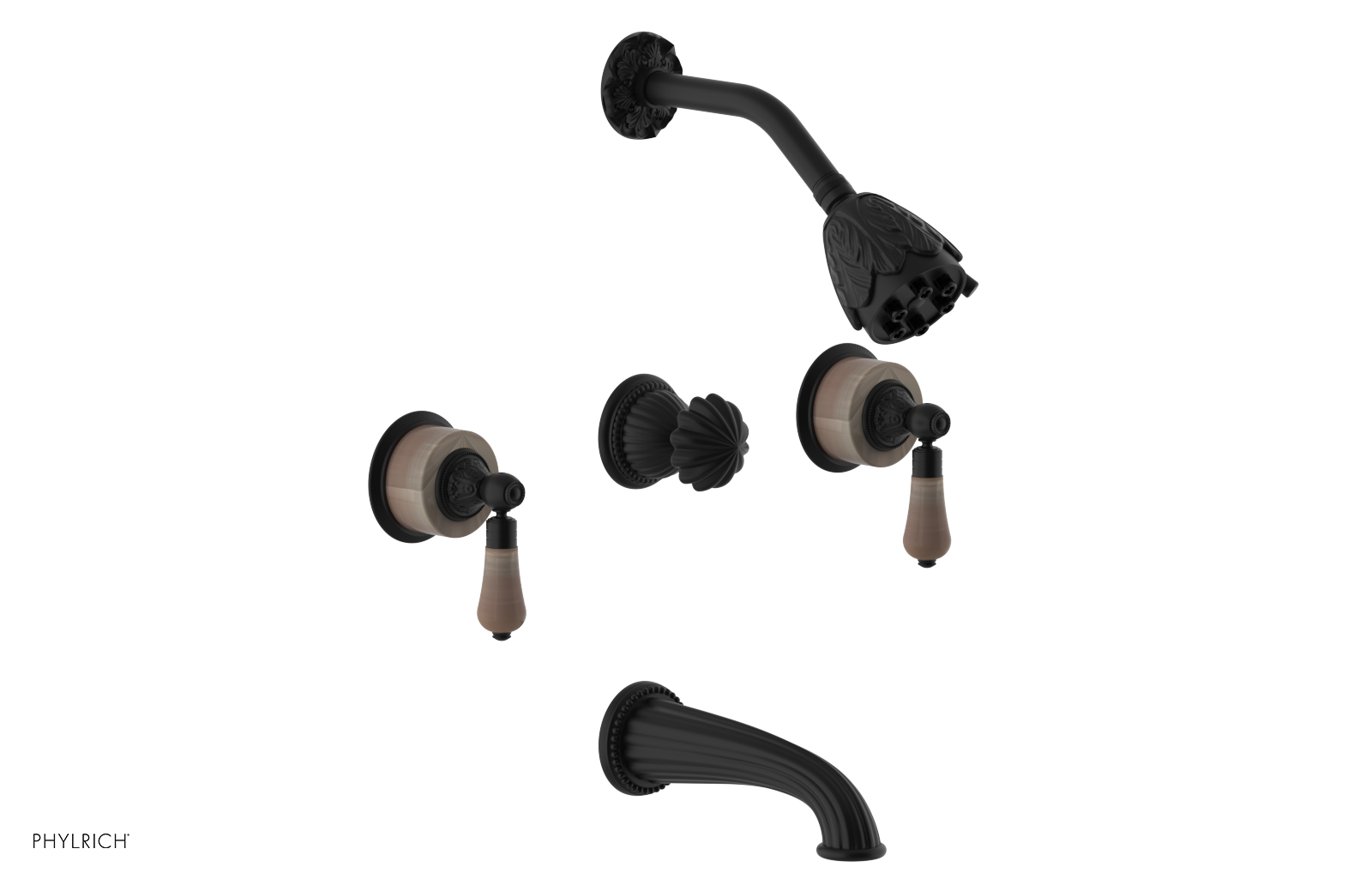 VERSAILLES Three Handle Tub and Shower Set - Pink Onyx K2243