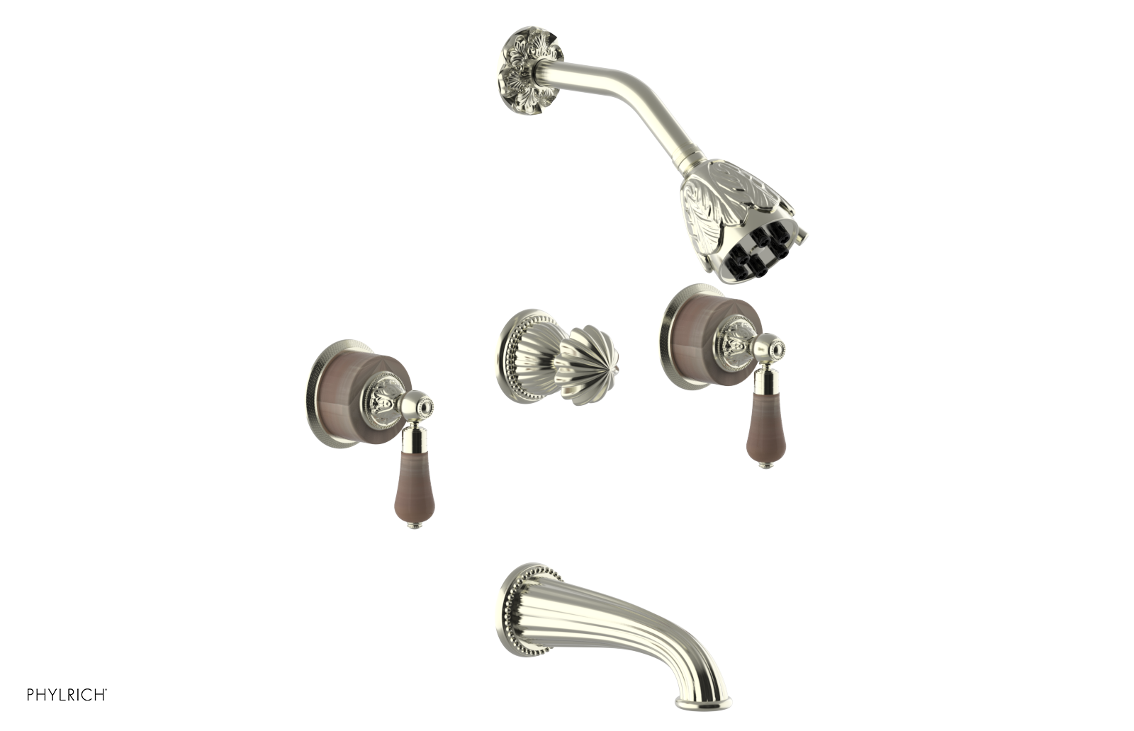 VERSAILLES Three Handle Tub and Shower Set - Pink Onyx K2243