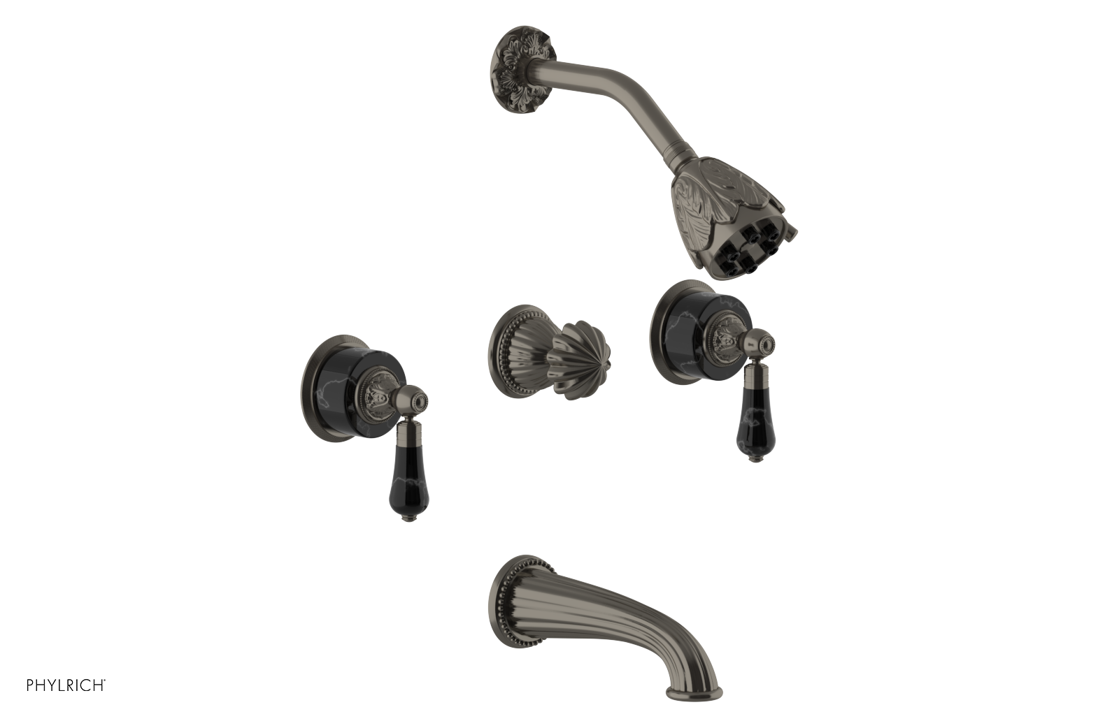 VERSAILLES Three Handle Tub and Shower Set - Frienze Black Onyx K2244
