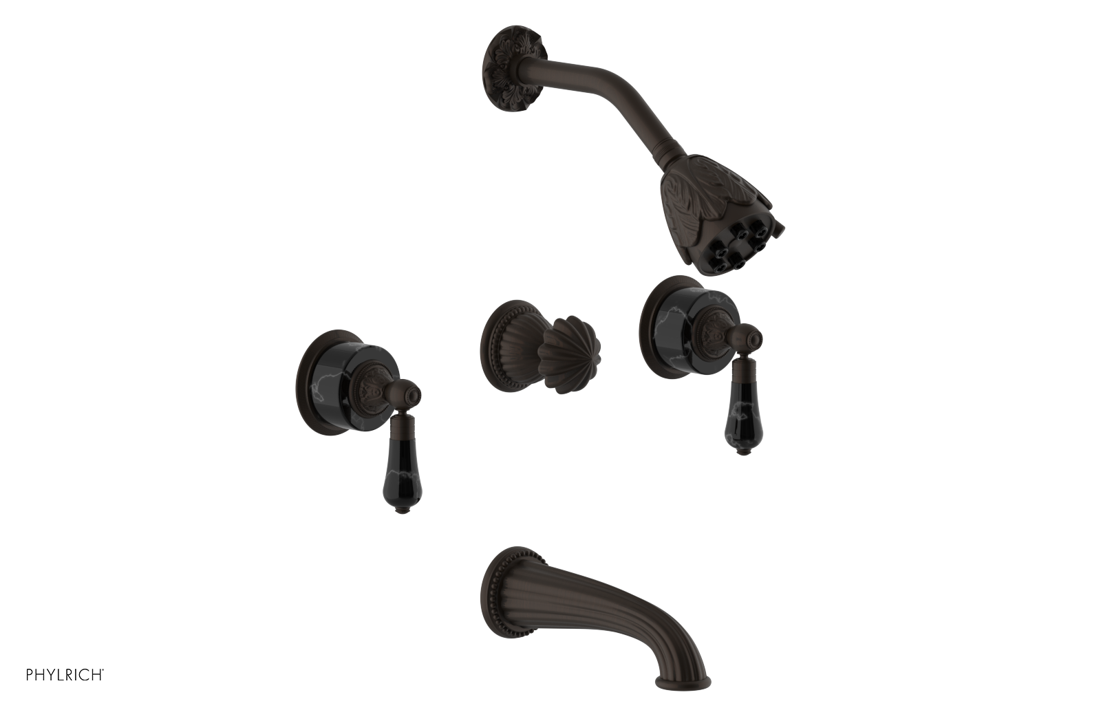 VERSAILLES Three Handle Tub and Shower Set - Frienze Black Onyx K2244