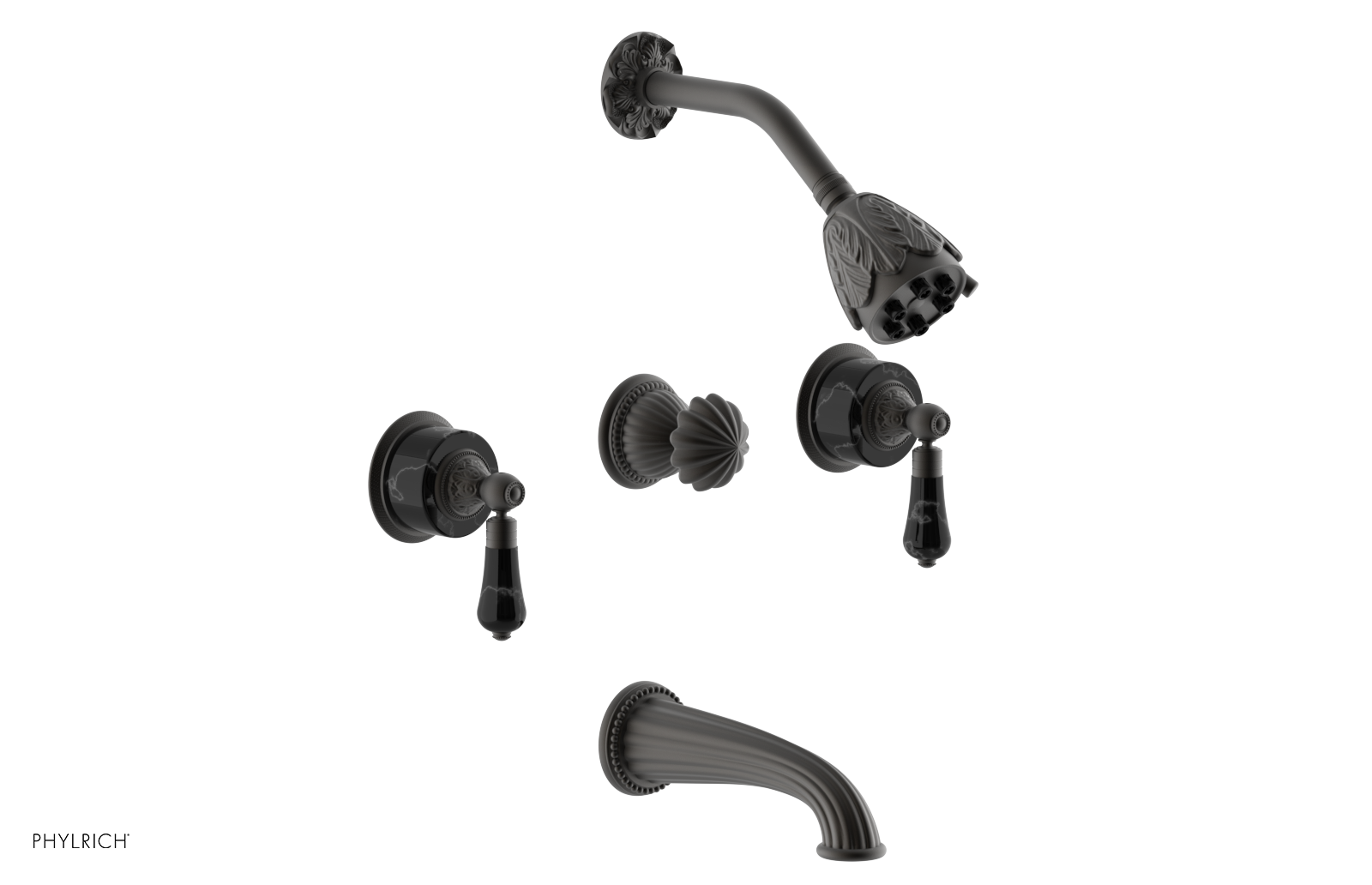 VERSAILLES Three Handle Tub and Shower Set - Frienze Black Onyx K2244