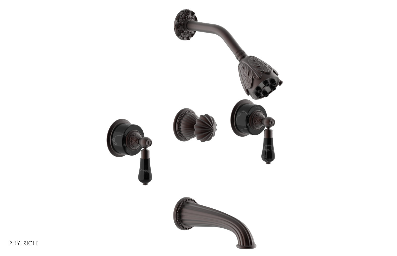 VERSAILLES Three Handle Tub and Shower Set - Frienze Black Onyx K2244