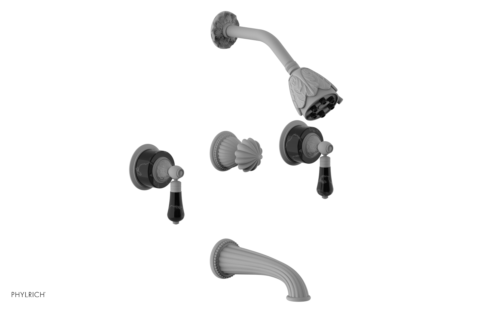 VERSAILLES Three Handle Tub and Shower Set - Frienze Black Onyx K2244
