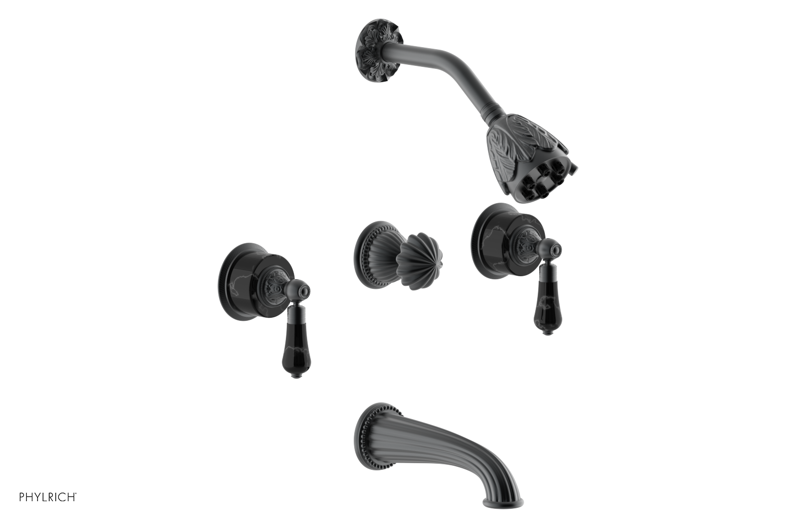 VERSAILLES Three Handle Tub and Shower Set - Frienze Black Onyx K2244