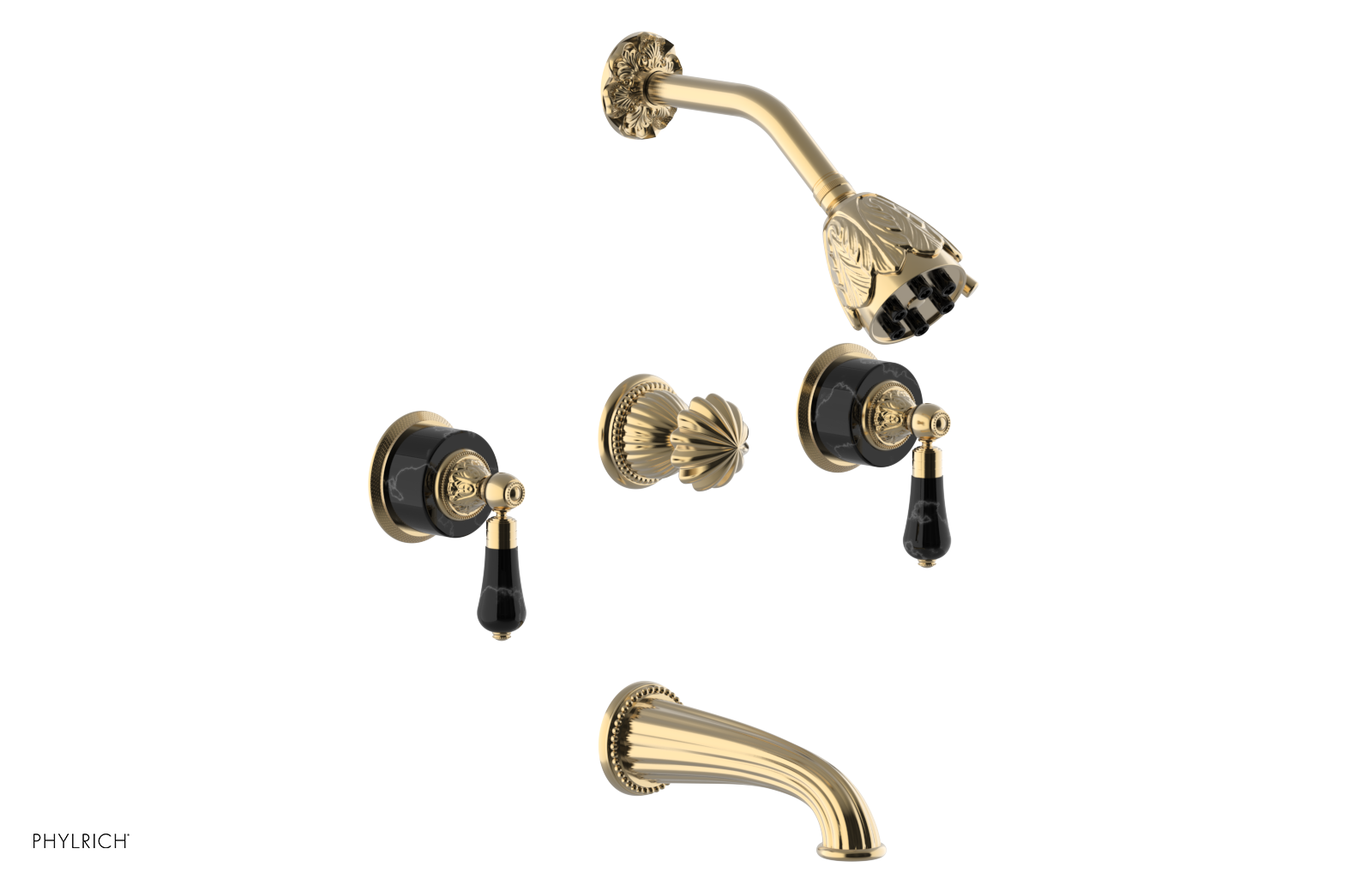 VERSAILLES Three Handle Tub and Shower Set - Frienze Black Onyx K2244