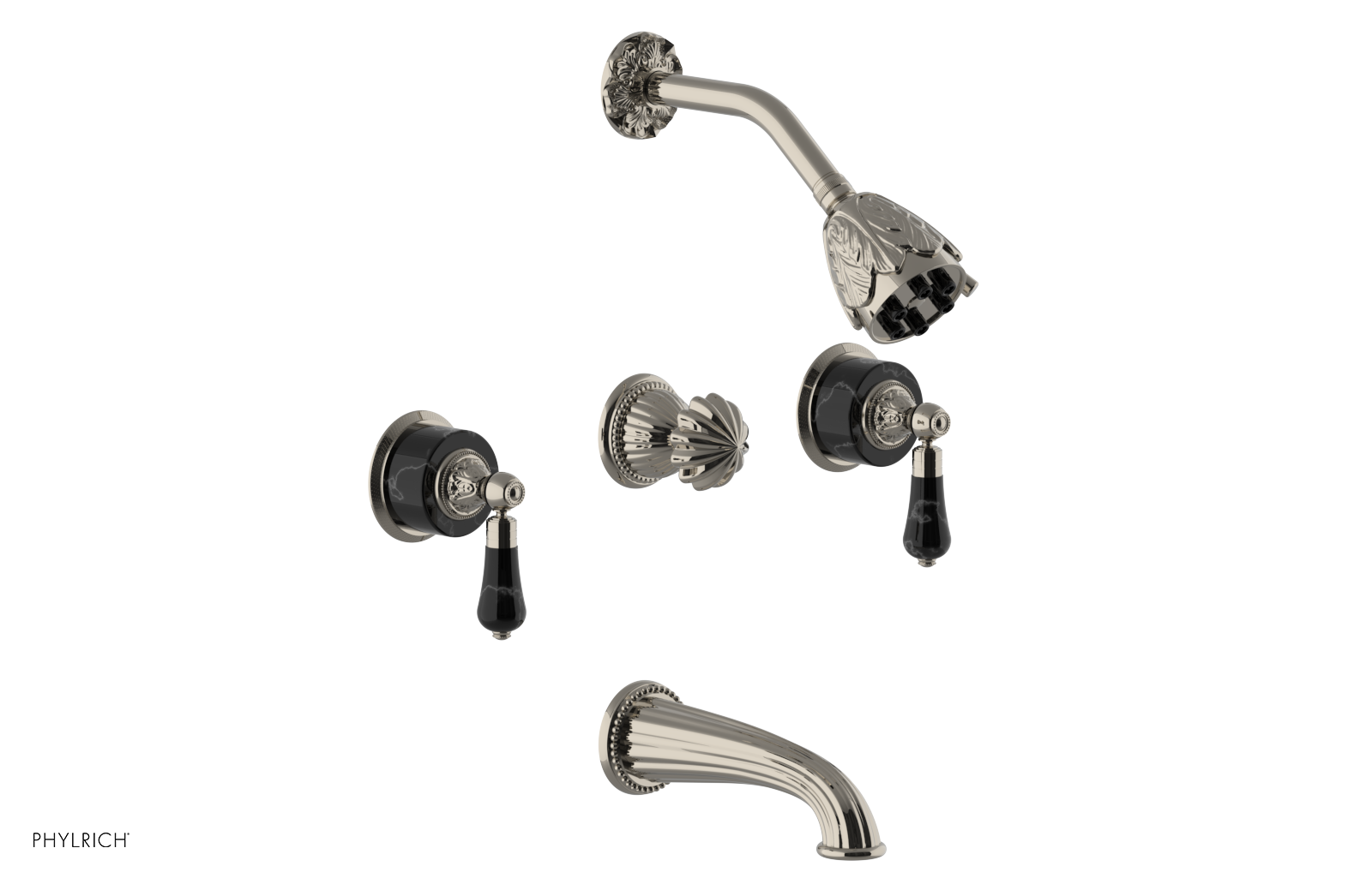 VERSAILLES Three Handle Tub and Shower Set - Frienze Black Onyx K2244
