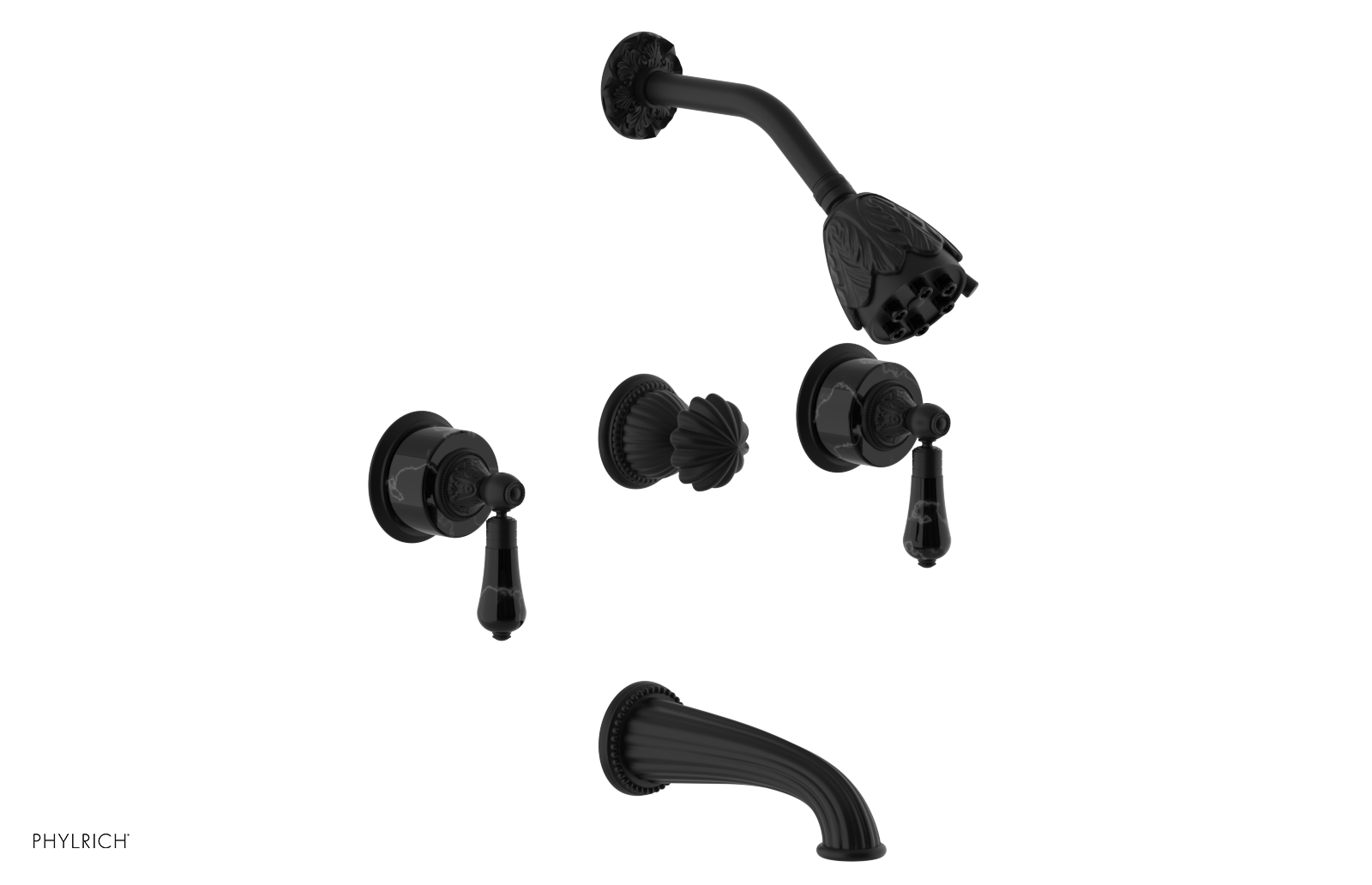 VERSAILLES Three Handle Tub and Shower Set - Frienze Black Onyx K2244