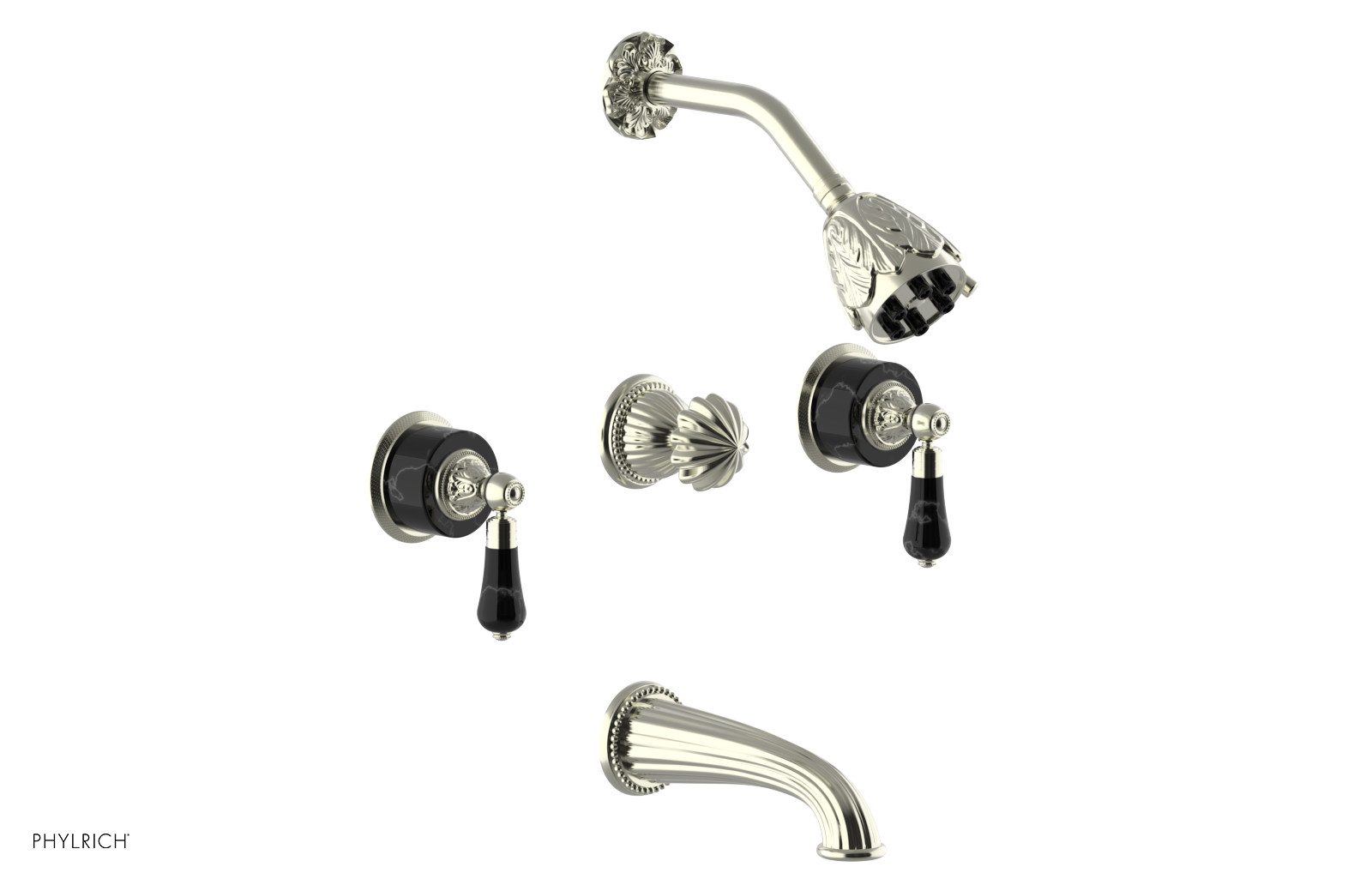 VERSAILLES Three Handle Tub and Shower Set - Frienze Black Onyx K2244