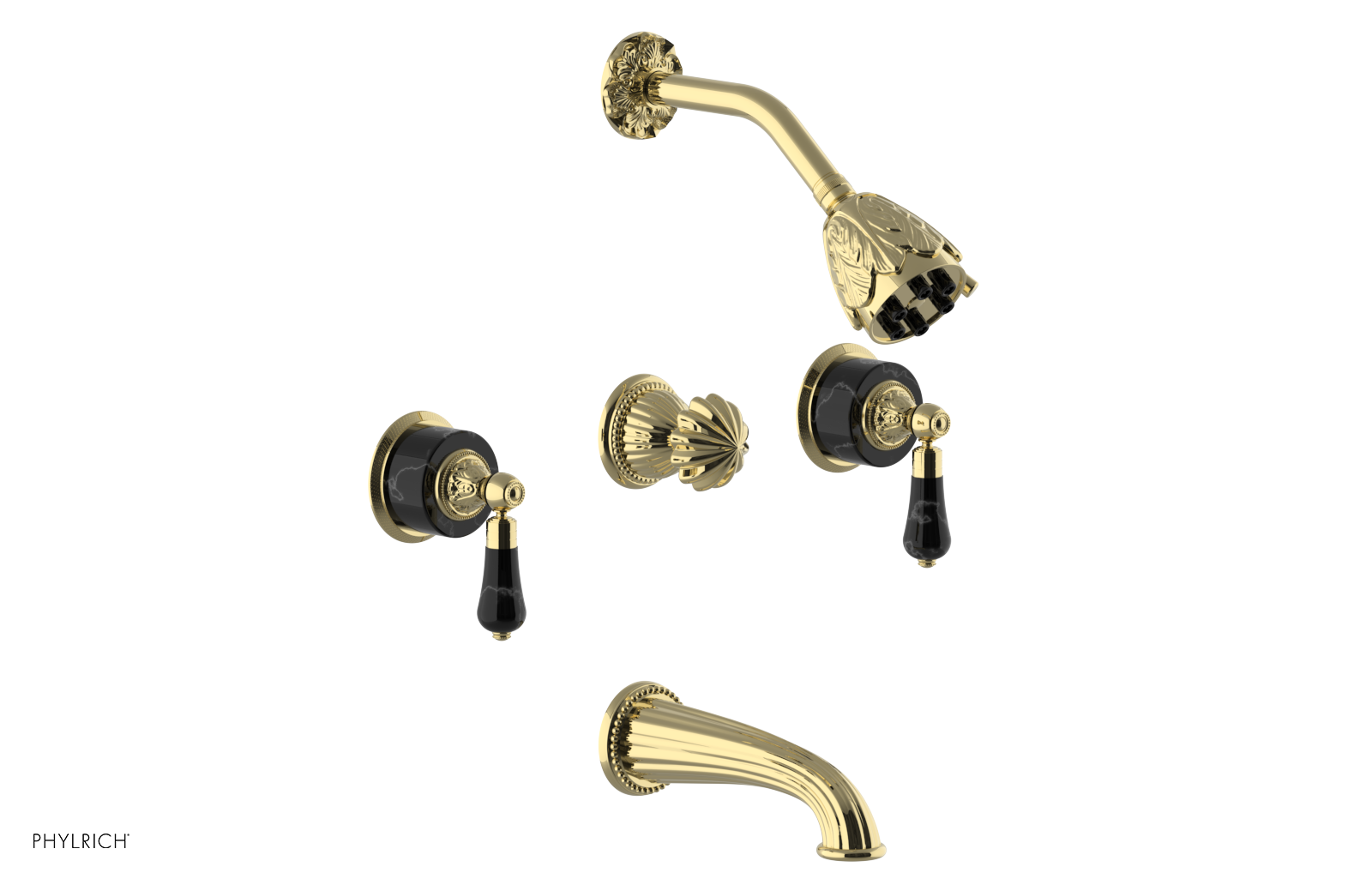 VERSAILLES Three Handle Tub and Shower Set - Frienze Black Onyx K2244