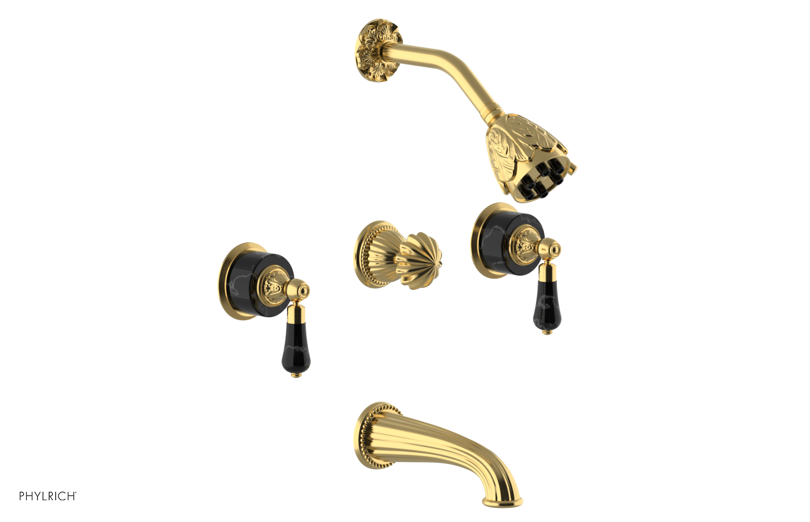 VERSAILLES Three Handle Tub and Shower Set - Frienze Black Onyx K2244