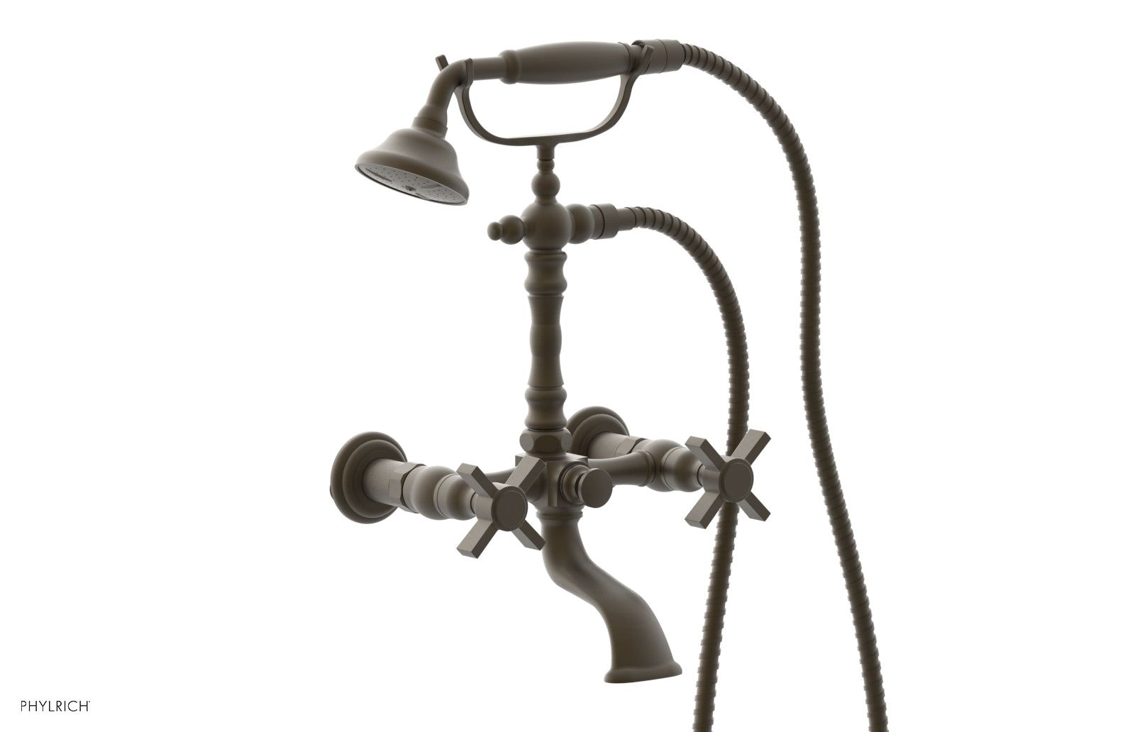 BASIC Exposed Tub & Hand Shower - Blade Cross Handle K2393-08