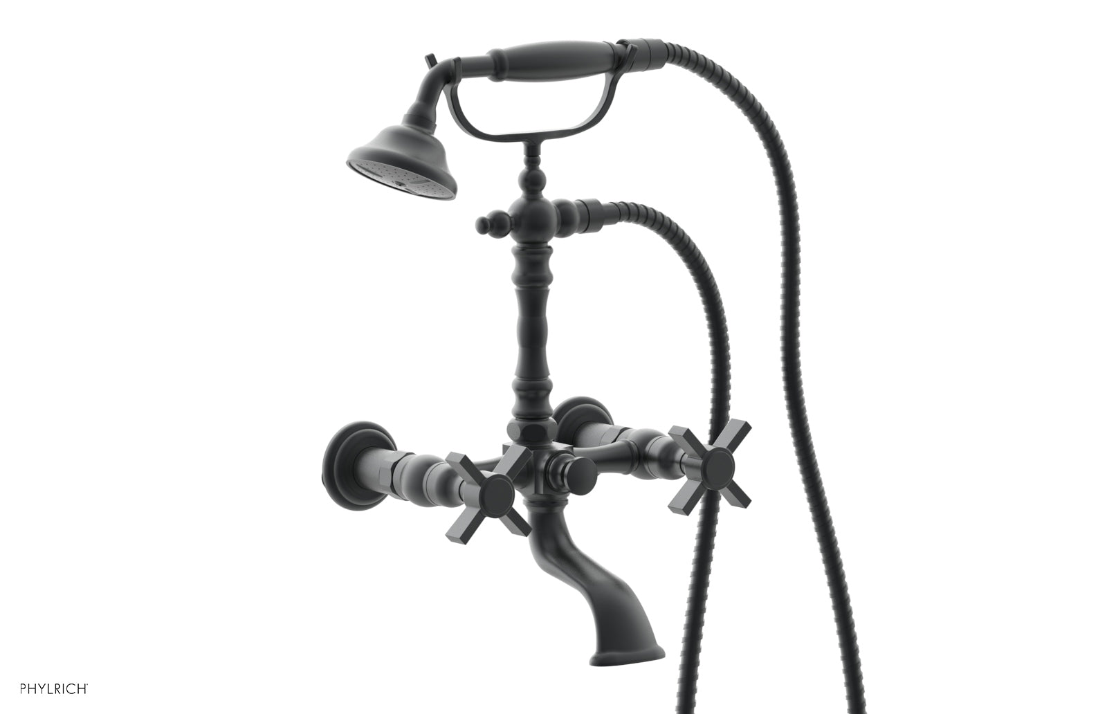 BASIC Exposed Tub & Hand Shower - Blade Cross Handle K2393-08