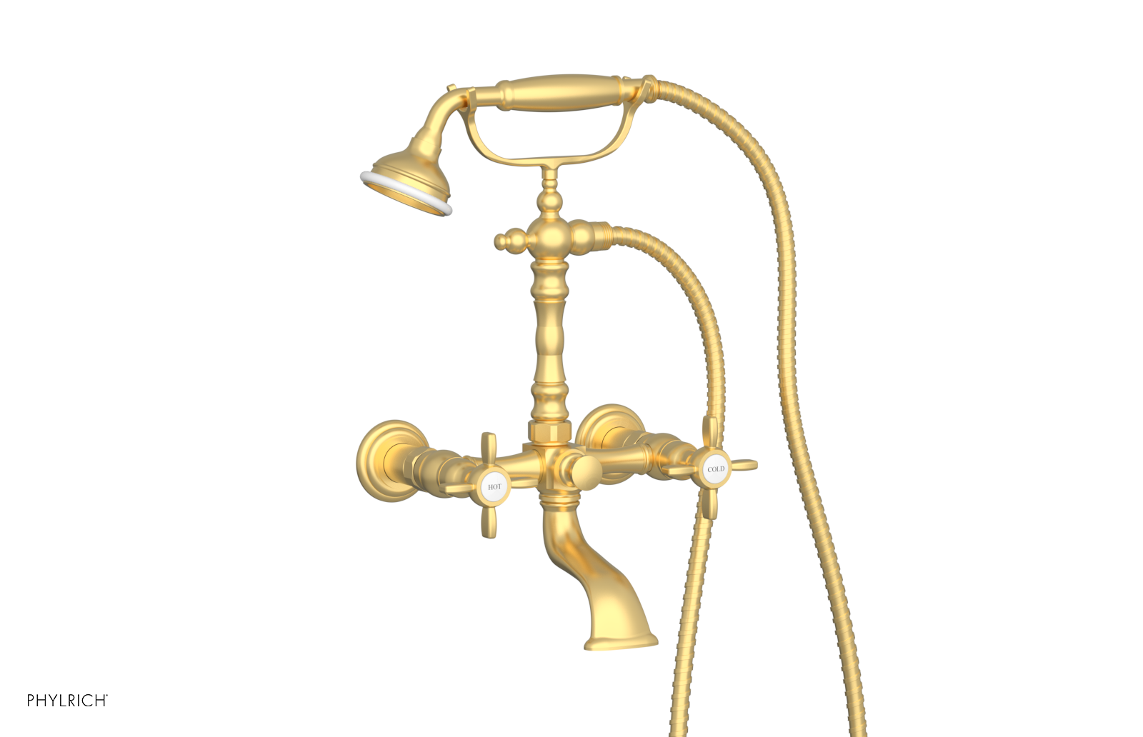 JAMESTOWN Exposed Tub & Hand Shower - Cross Handle K2393-55 - Phylrich JAMESTOWN Exposed Tub & Hand Shower - Cross Handle K2393-55 - Phylrich