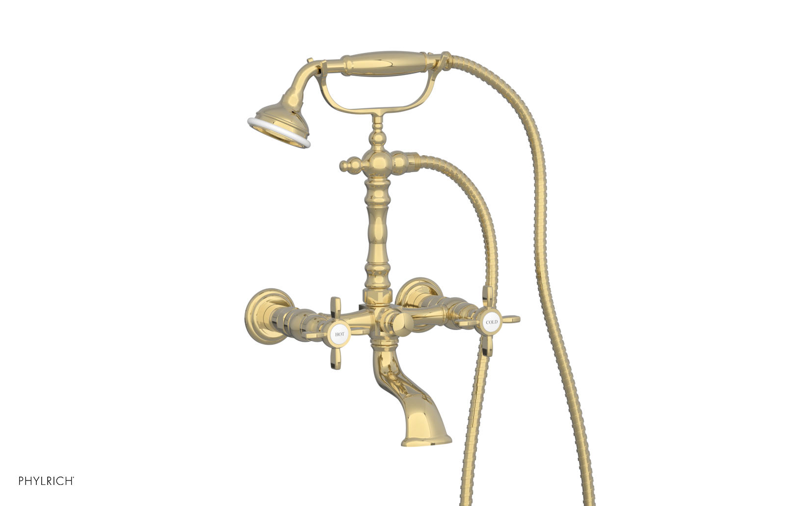 JAMESTOWN Exposed Tub & Hand Shower - Cross Handle K2393-55 - Phylrich JAMESTOWN Exposed Tub & Hand Shower - Cross Handle K2393-55 - Phylrich
