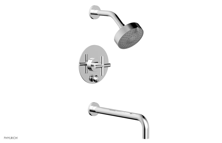 TRANSITION - Pressure Balance Tub & Shower Set 12" Spout -  Cross Handle 120-26-12