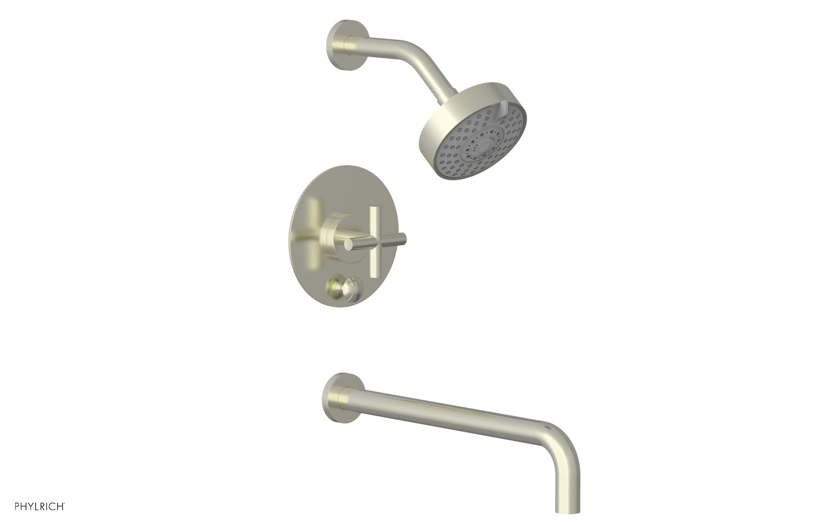 TRANSITION - Pressure Balance Tub & Shower Set 14" Spout -  Cross Handle 120-26-14
