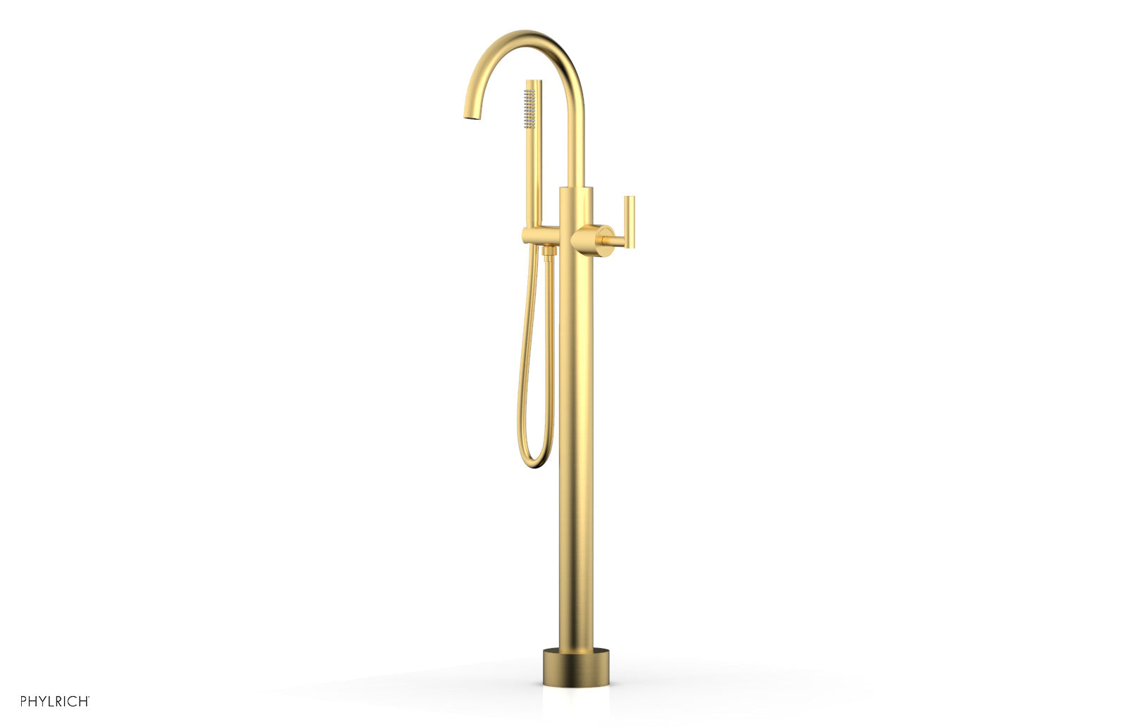 TRANSITION Tall Floor Mount Tub Filler - Lever Handle with Hand Shower 120-45-01