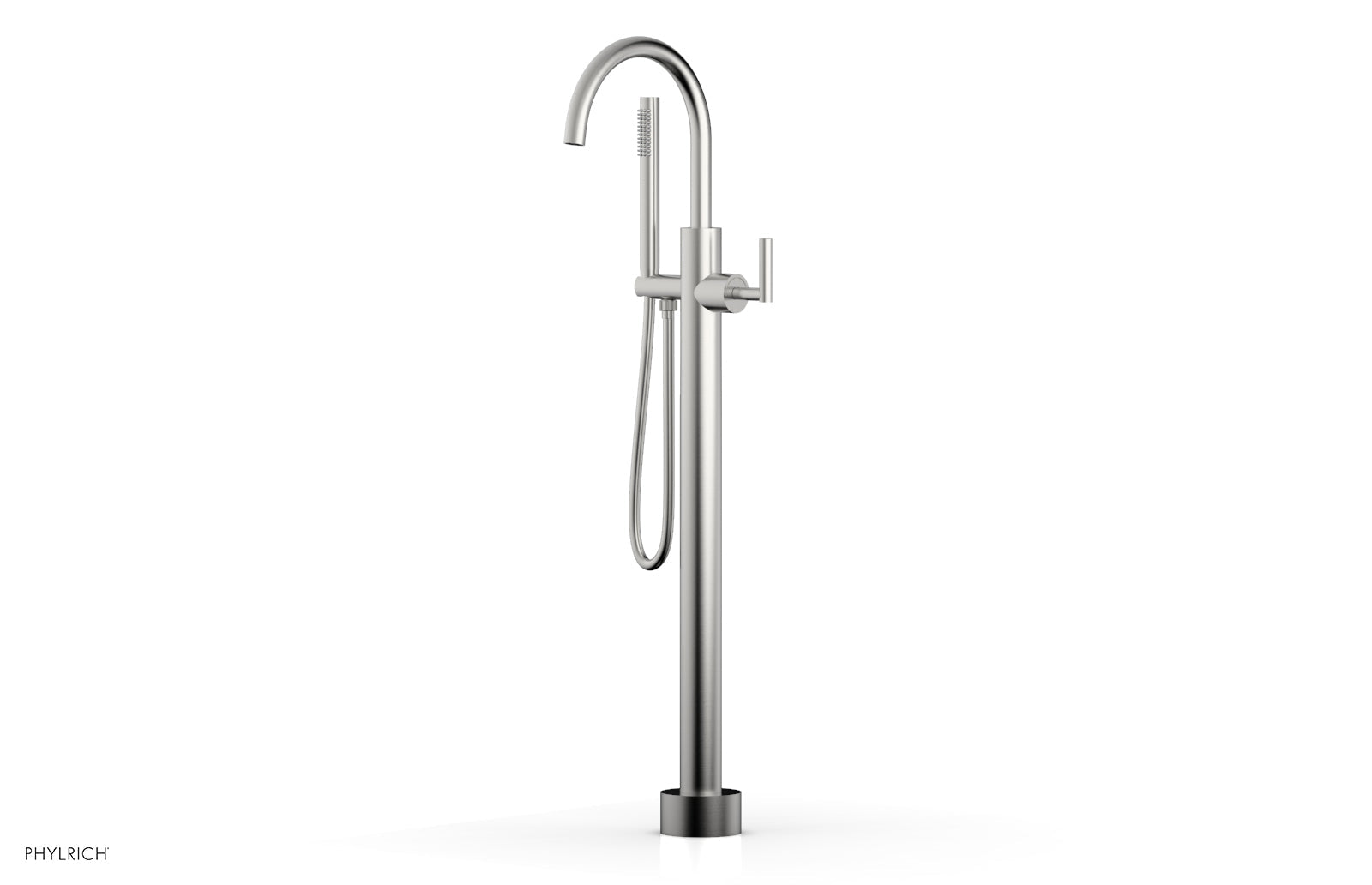 TRANSITION Tall Floor Mount Tub Filler - Lever Handle with Hand Shower 120-45-01