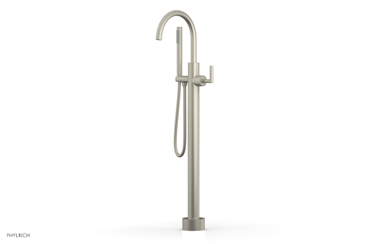 TRANSITION Tall Floor Mount Tub Filler - Lever Handle with Hand Shower 120-45-01