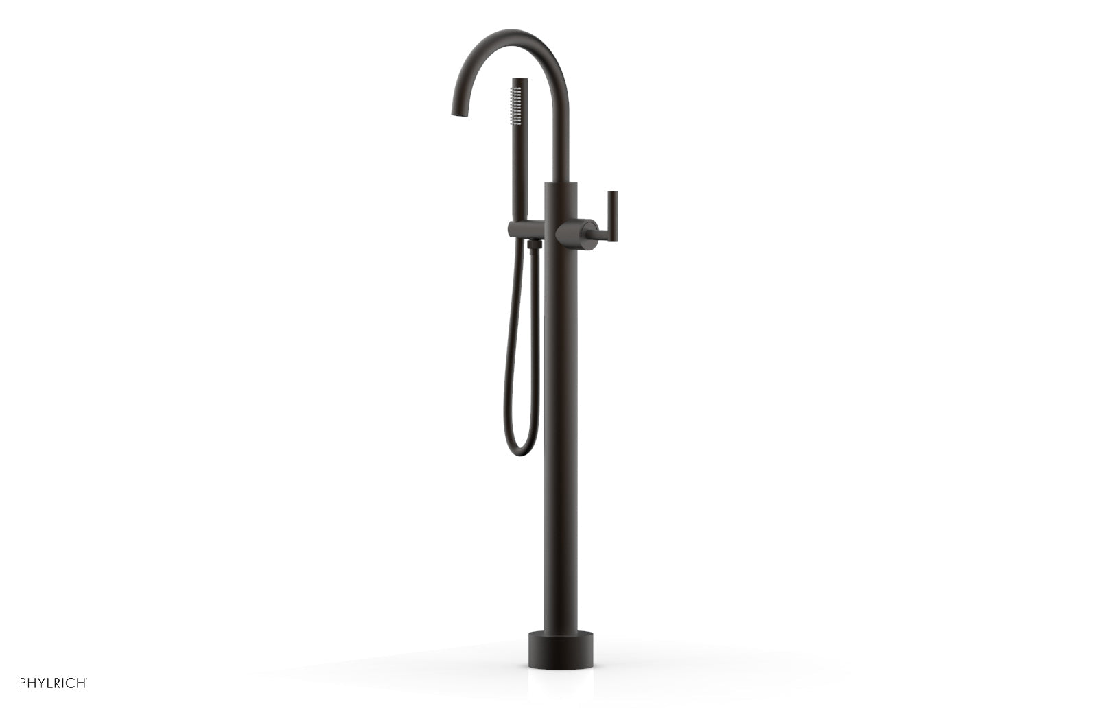 TRANSITION Tall Floor Mount Tub Filler - Lever Handle with Hand Shower 120-45-01