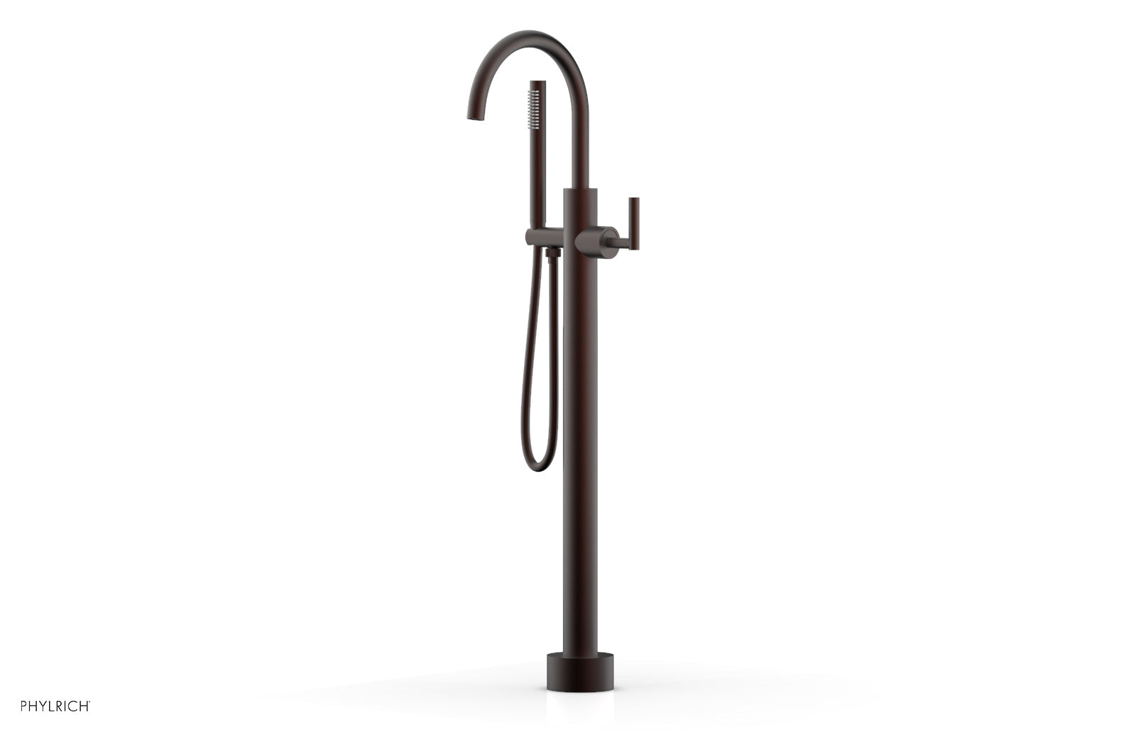 TRANSITION Tall Floor Mount Tub Filler - Lever Handle with Hand Shower 120-45-01